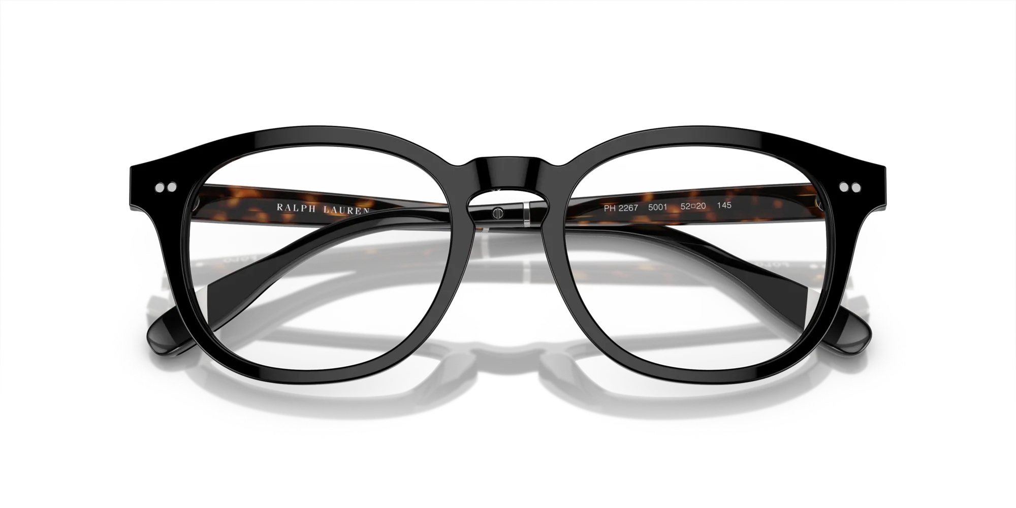Polo Ralph Lauren PH2267 5001 Montature da vista Acetato Nero Trasparente Squadrata Normale - immagine 2