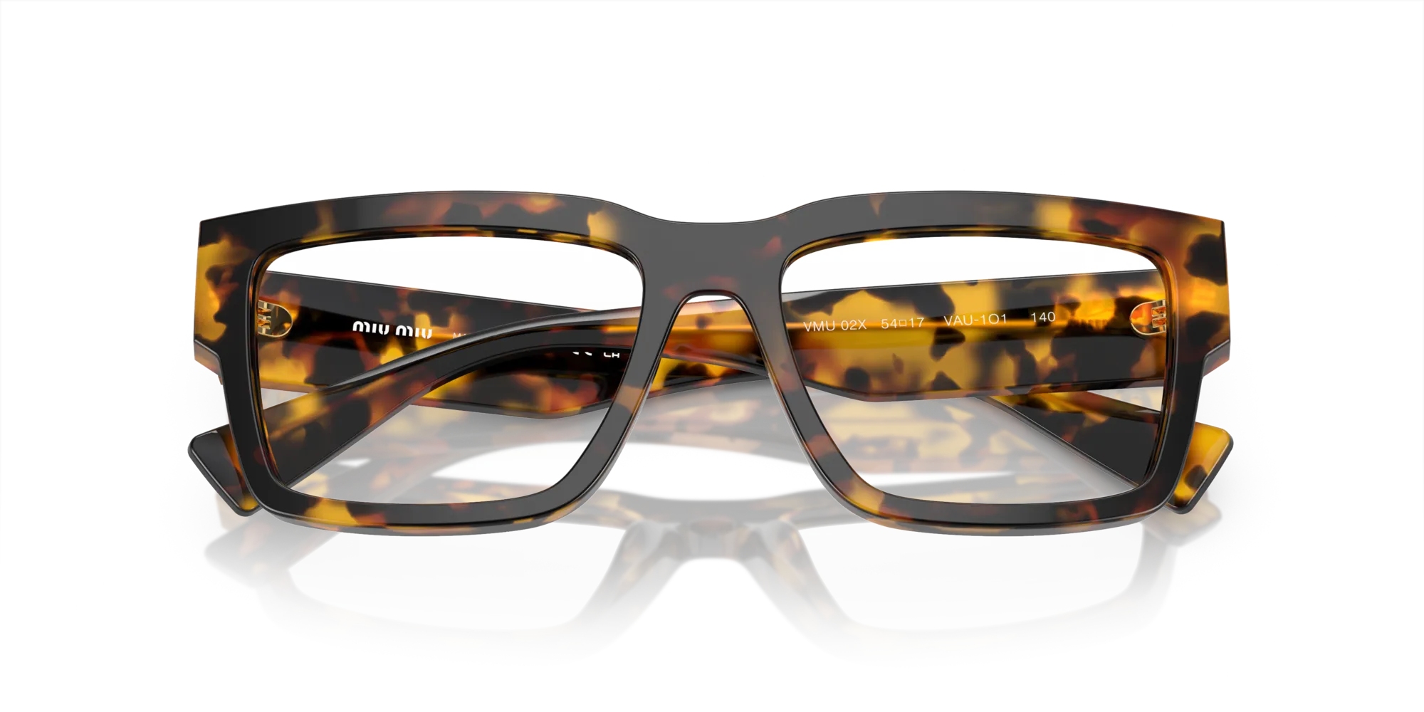 Miu Miu MU 02XV VAU1O1 Montature da vista Acetato Tartaruga Squadrata Normale - immagine 2