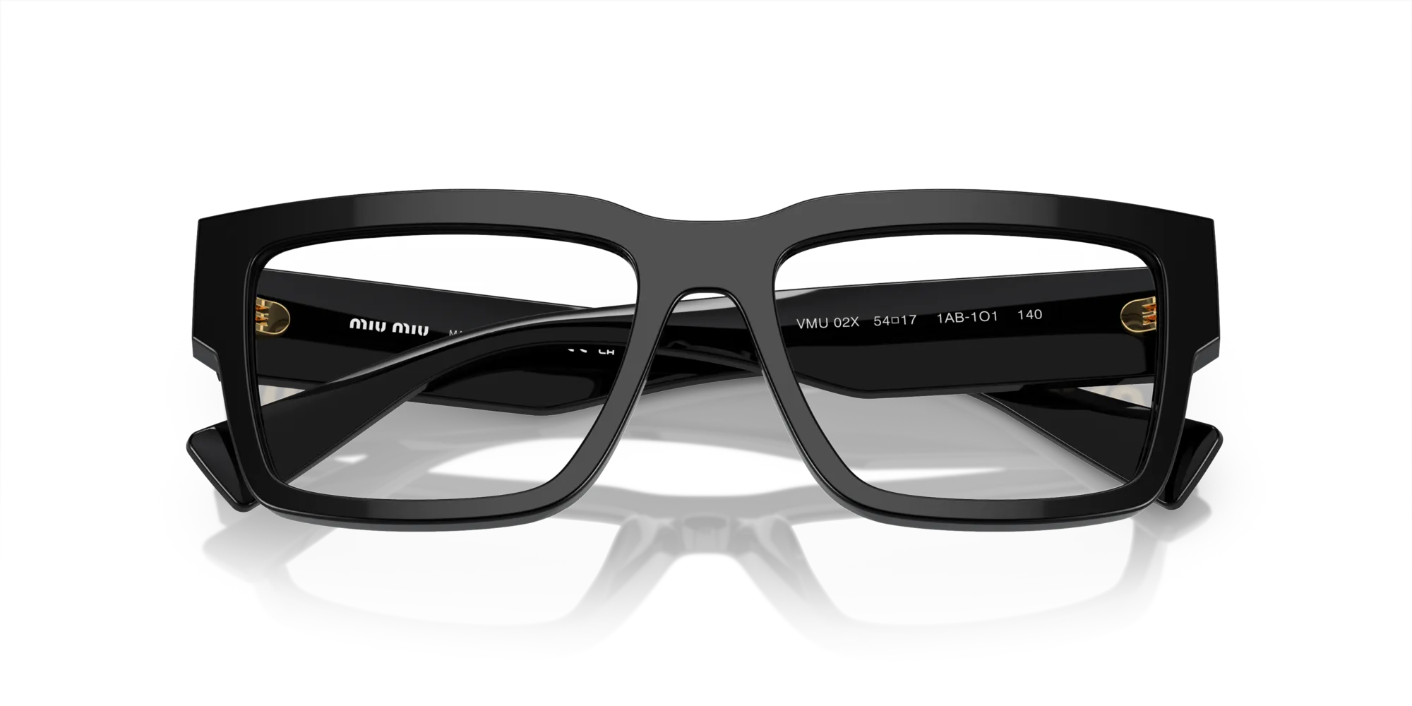 Miu Miu MU 02XV 1AB1O1 Montature da vista Acetato Nero Squadrata Normale - immagine 2