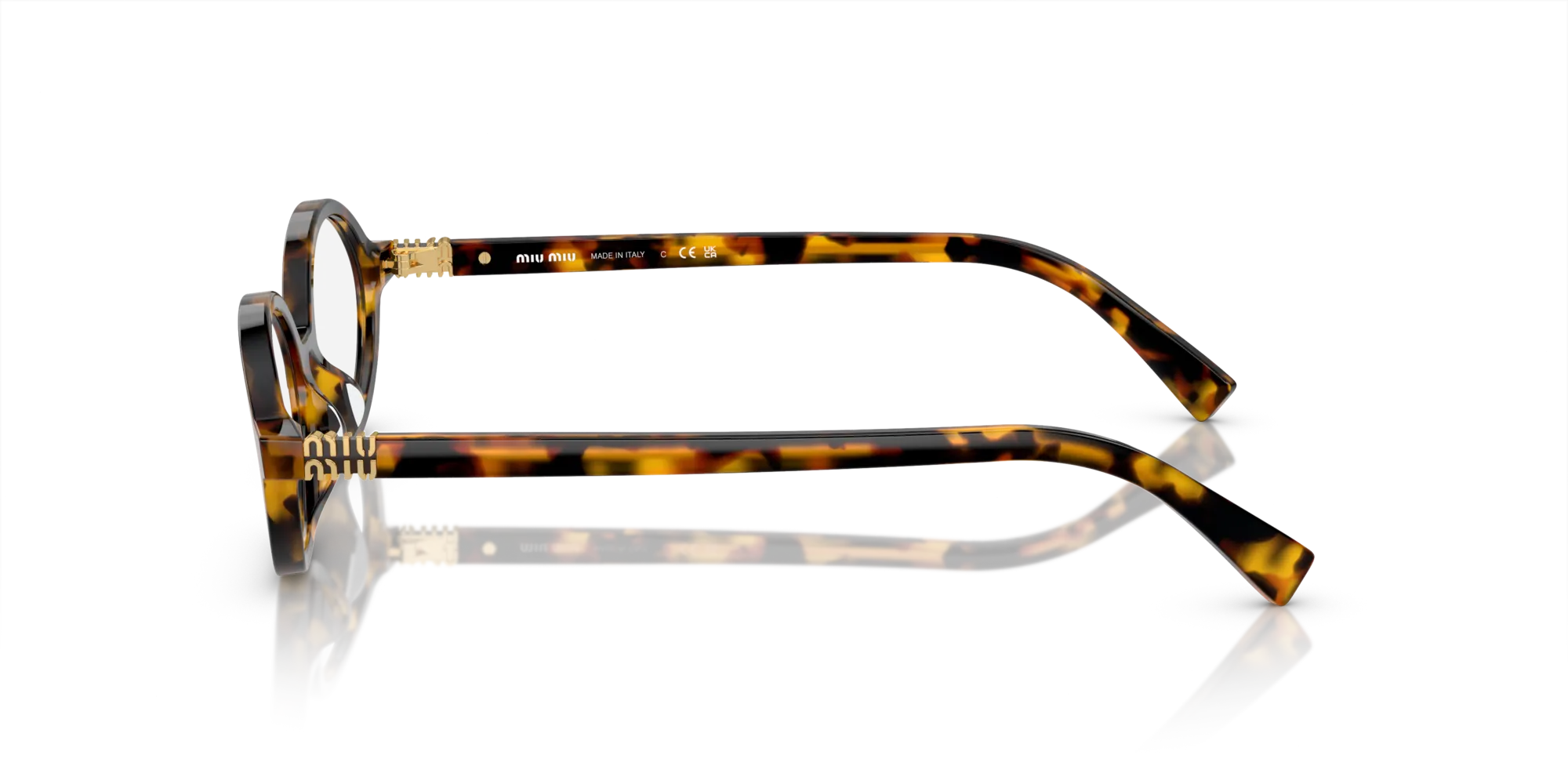 Miu Miu MU 01XV VAU1O1 Montature da vista Acetato Tartaruga Rotonda Normale - immagine 4