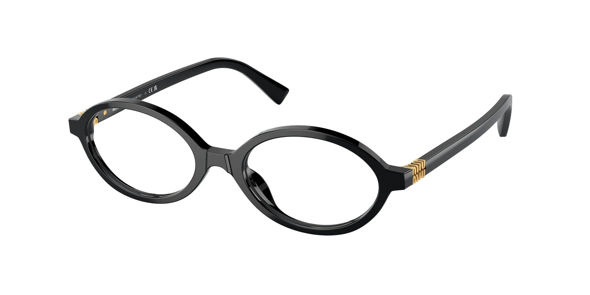 Miu Miu MU 01XV 1AB1O1 Montature da vista Acetato Nero Rotonda Normale - immagine 1