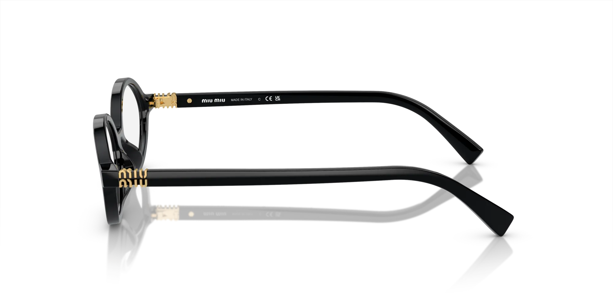 Miu Miu MU 01XV 1AB1O1 Montature da vista Acetato Nero Rotonda Normale - immagine 4