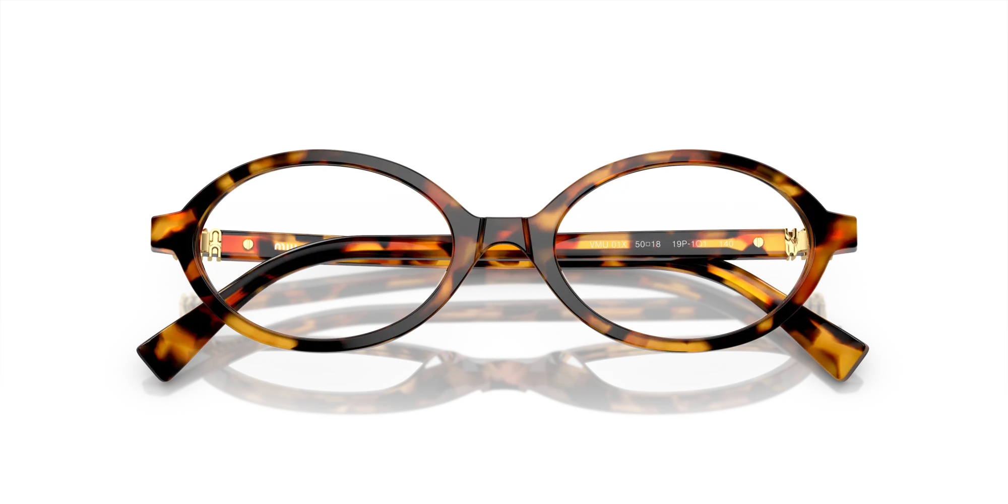 Miu Miu MU 01XV 19P1O1 Montature da vista Acetato Tartaruga Rotonda Normale - immagine 2