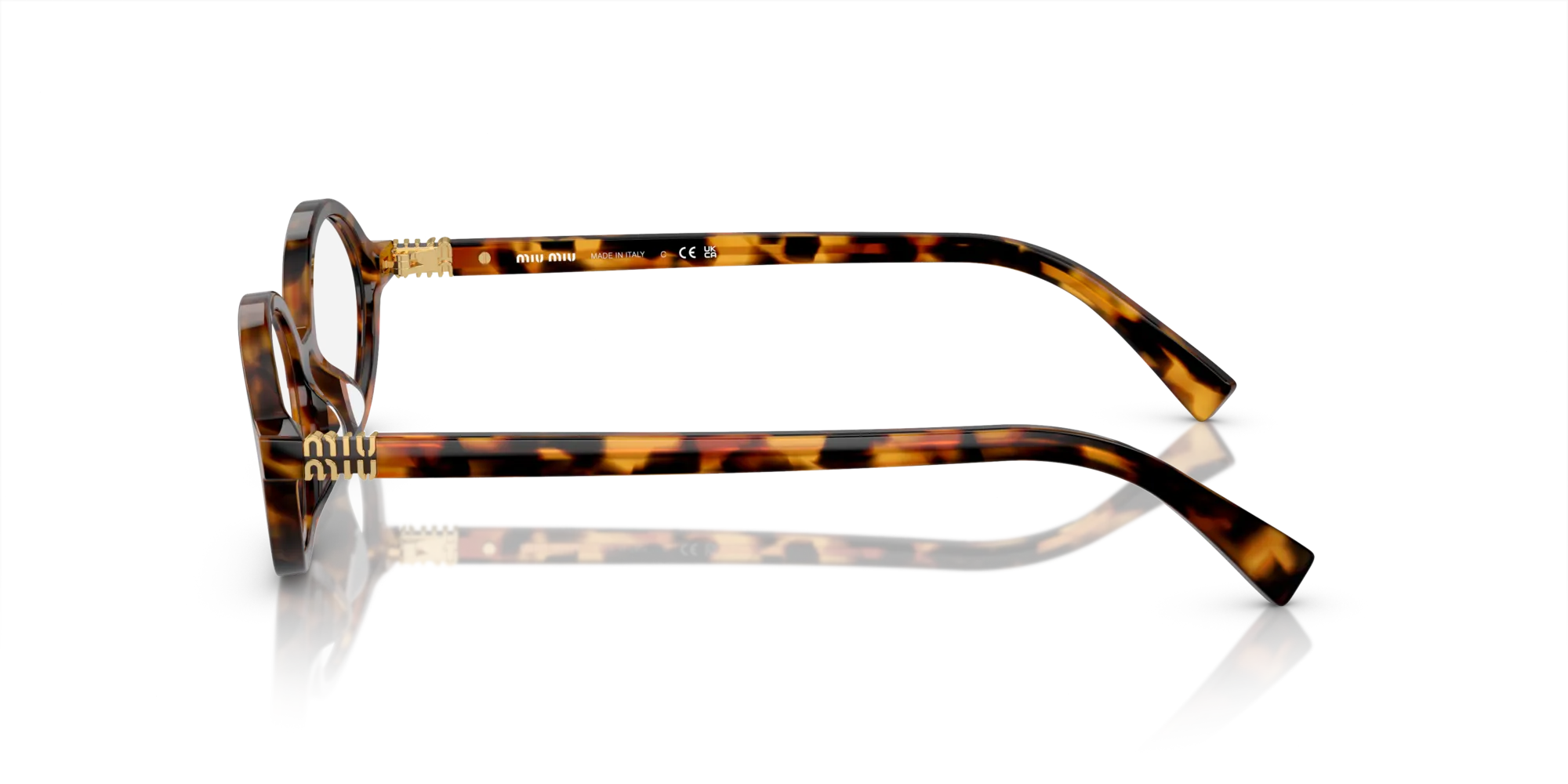 Miu Miu MU 01XV 19P1O1 Montature da vista Acetato Tartaruga Rotonda Normale - immagine 4