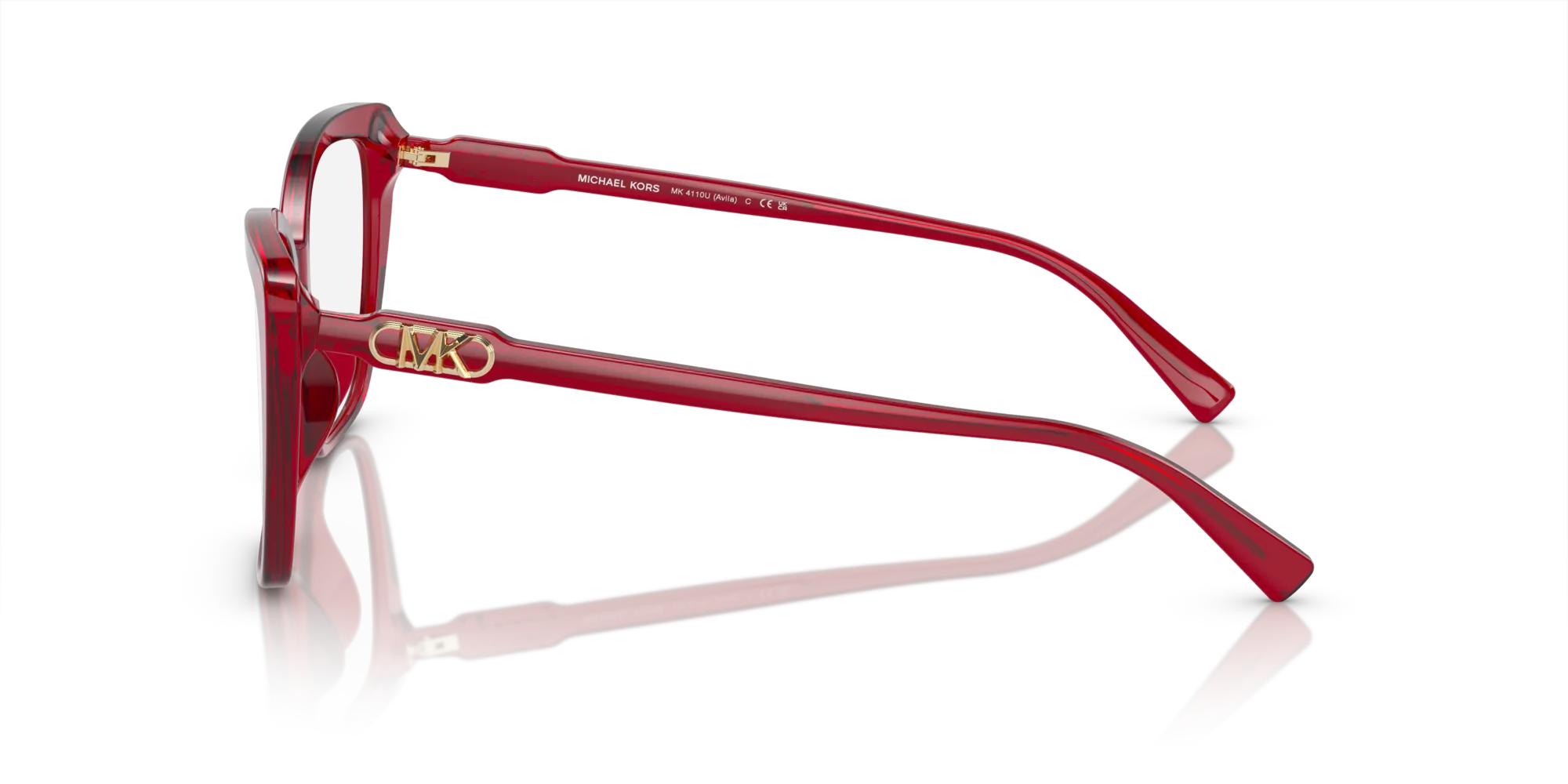 Michael Kors MK4110U AVILA 3955 Montature da vista Acetato Rosso Squadrata Normale - immagine 4