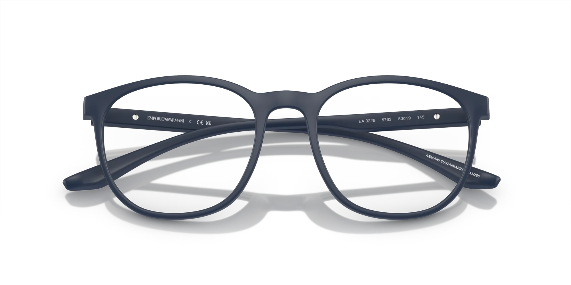Emporio Armani EA3229 5763 Montature da vista Iniettato Blu Trasparente Pantos Normale - immagine 2