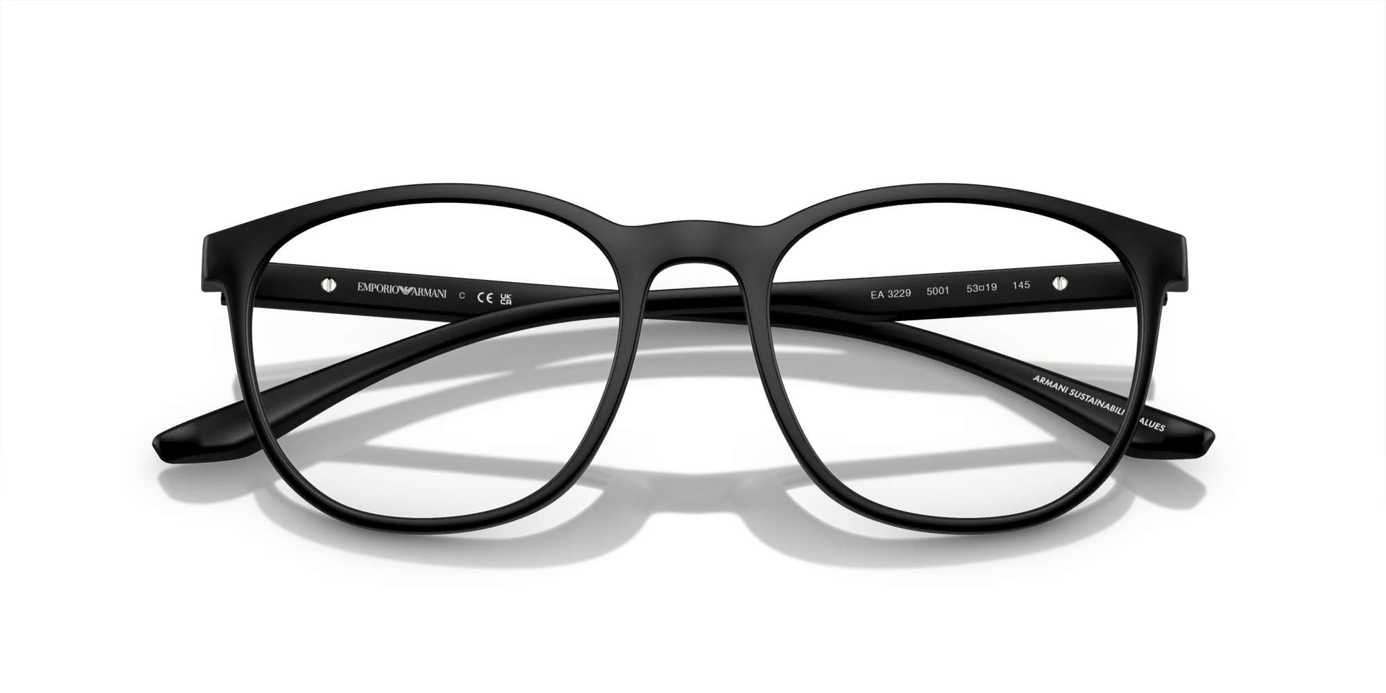 Emporio Armani EA3229 5001 Montature da vista Iniettato Nero Trasparente Pantos Normale - immagine 2