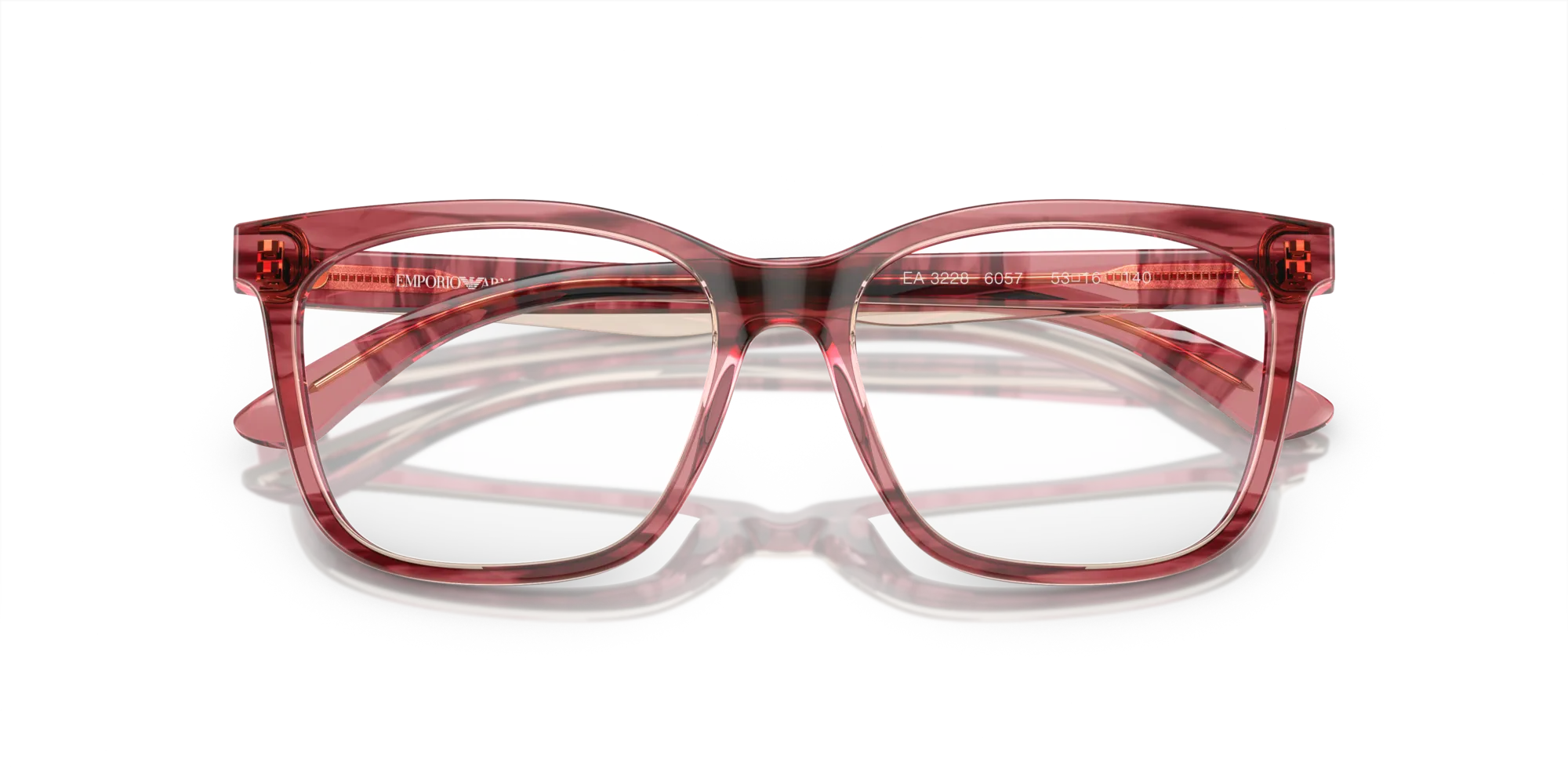 Emporio Armani EA3228 6057 Montature da vista Acetato Rosso Pillow Normale - immagine 2