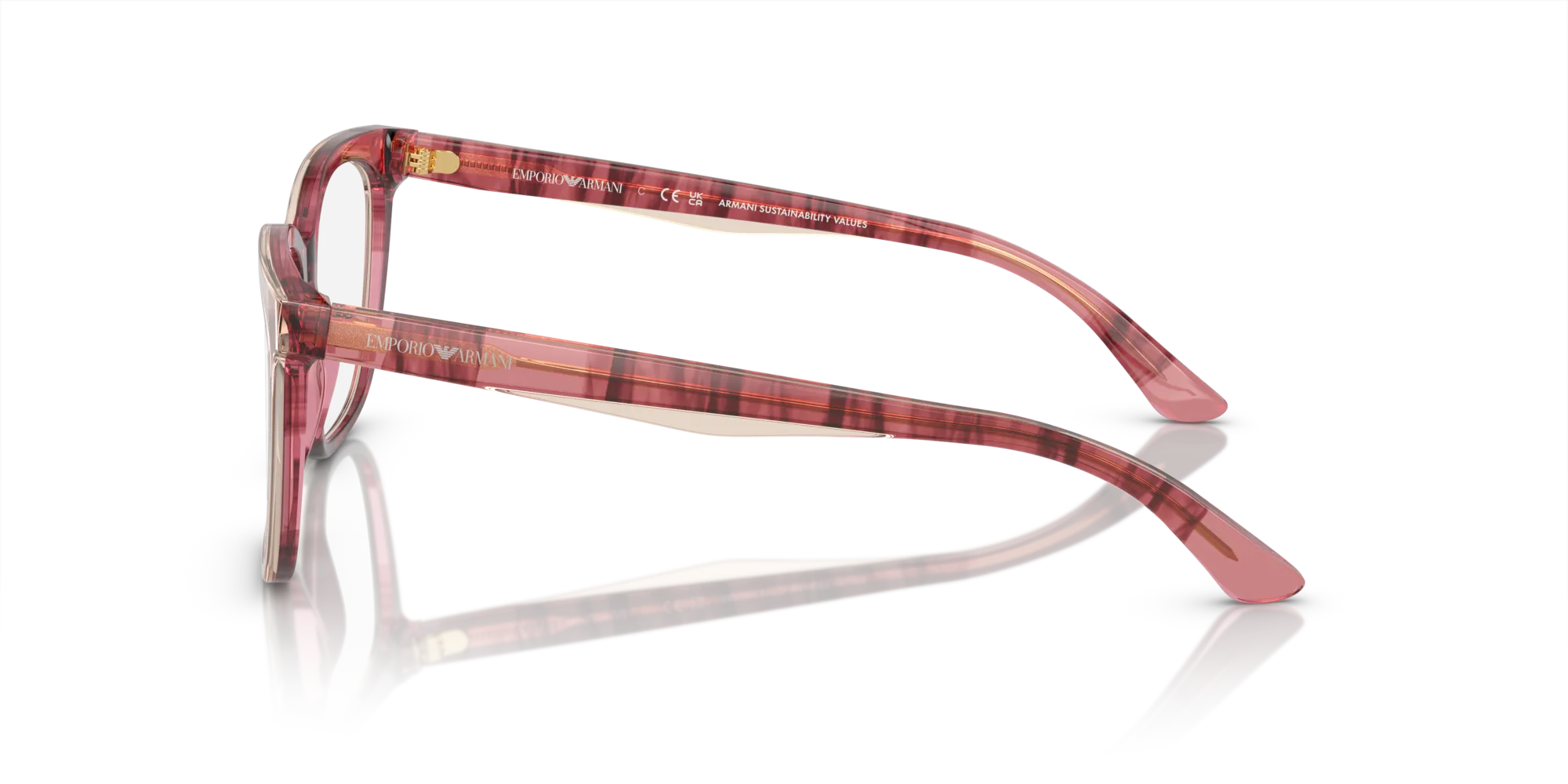 Emporio Armani EA3228 6057 Montature da vista Acetato Rosso Pillow Normale - immagine 4