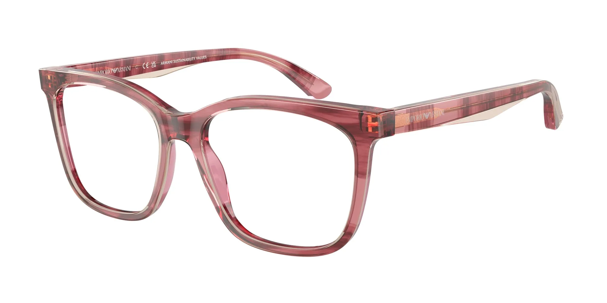 Emporio Armani EA3228 6057 Montature da vista Acetato Rosso Pillow Normale - immagine 1