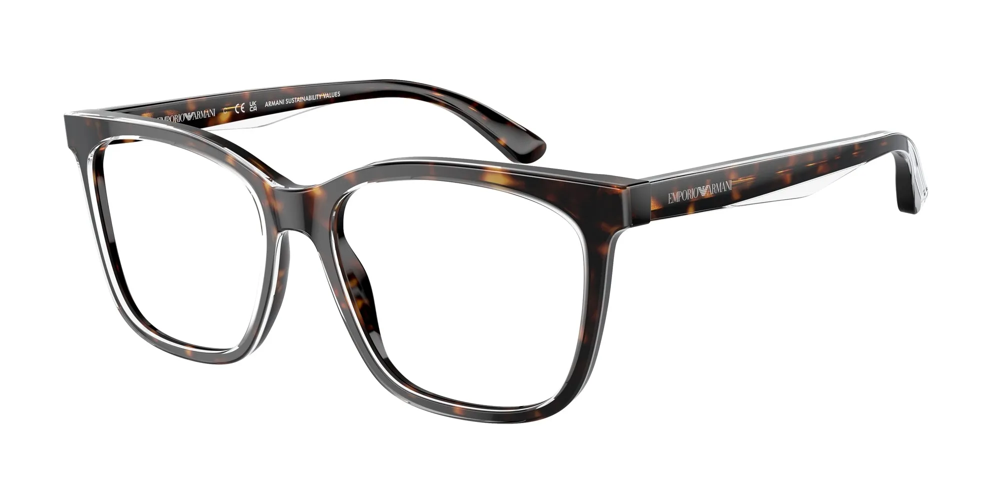Emporio Armani EA3228 6052 Montature da vista Acetato Tartaruga Pillow Normale - immagine 1