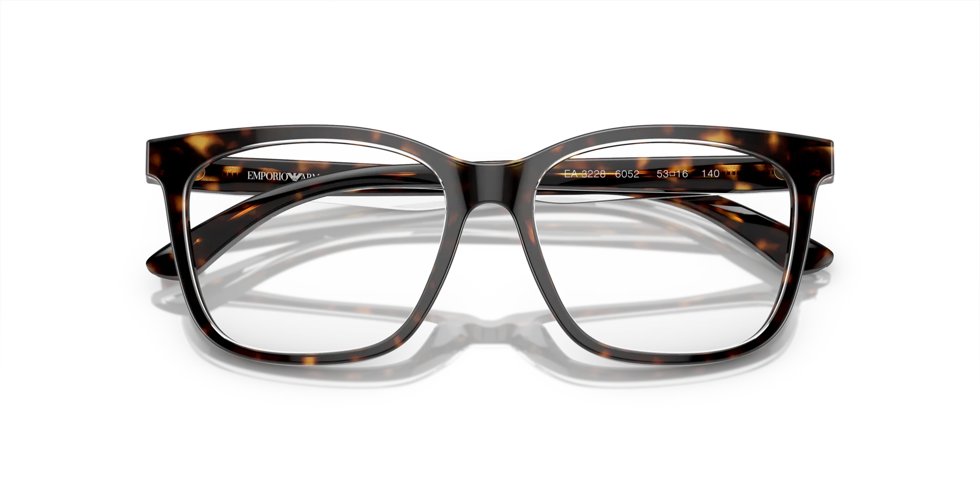 Emporio Armani EA3228 6052 Montature da vista Acetato Tartaruga Trasparente Pillow Normale - immagine 2