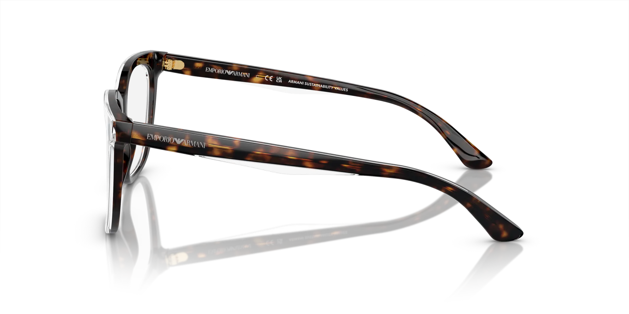 Emporio Armani EA3228 6052 Montature da vista Acetato Tartaruga Trasparente Pillow Normale - immagine 4