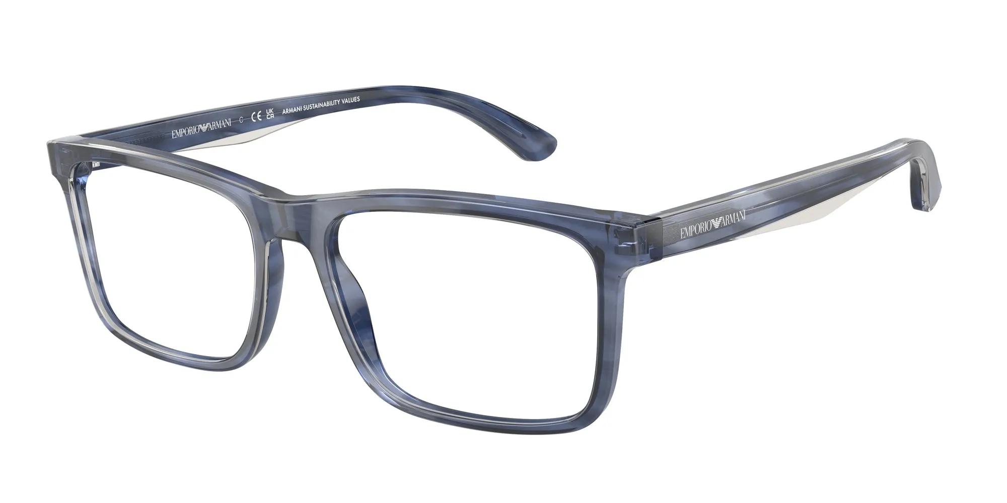 Emporio Armani EA3227 6054 Montature da vista Acetato Blu Trasparente Pillow Normale - immagine 1