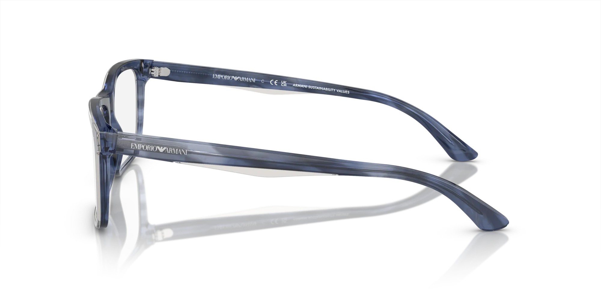 Emporio Armani EA3227 6054 Montature da vista Acetato Blu Pillow Normale - immagine 4