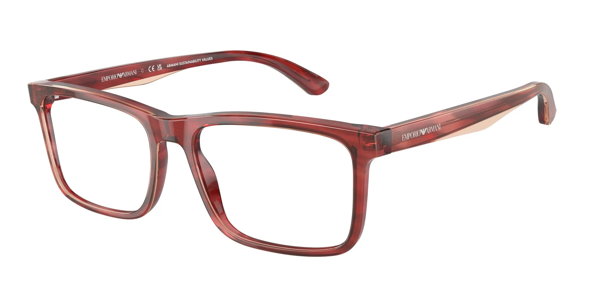 Emporio Armani EA3227 6053 Montature da vista Acetato Rosso Pillow Normale - immagine 1
