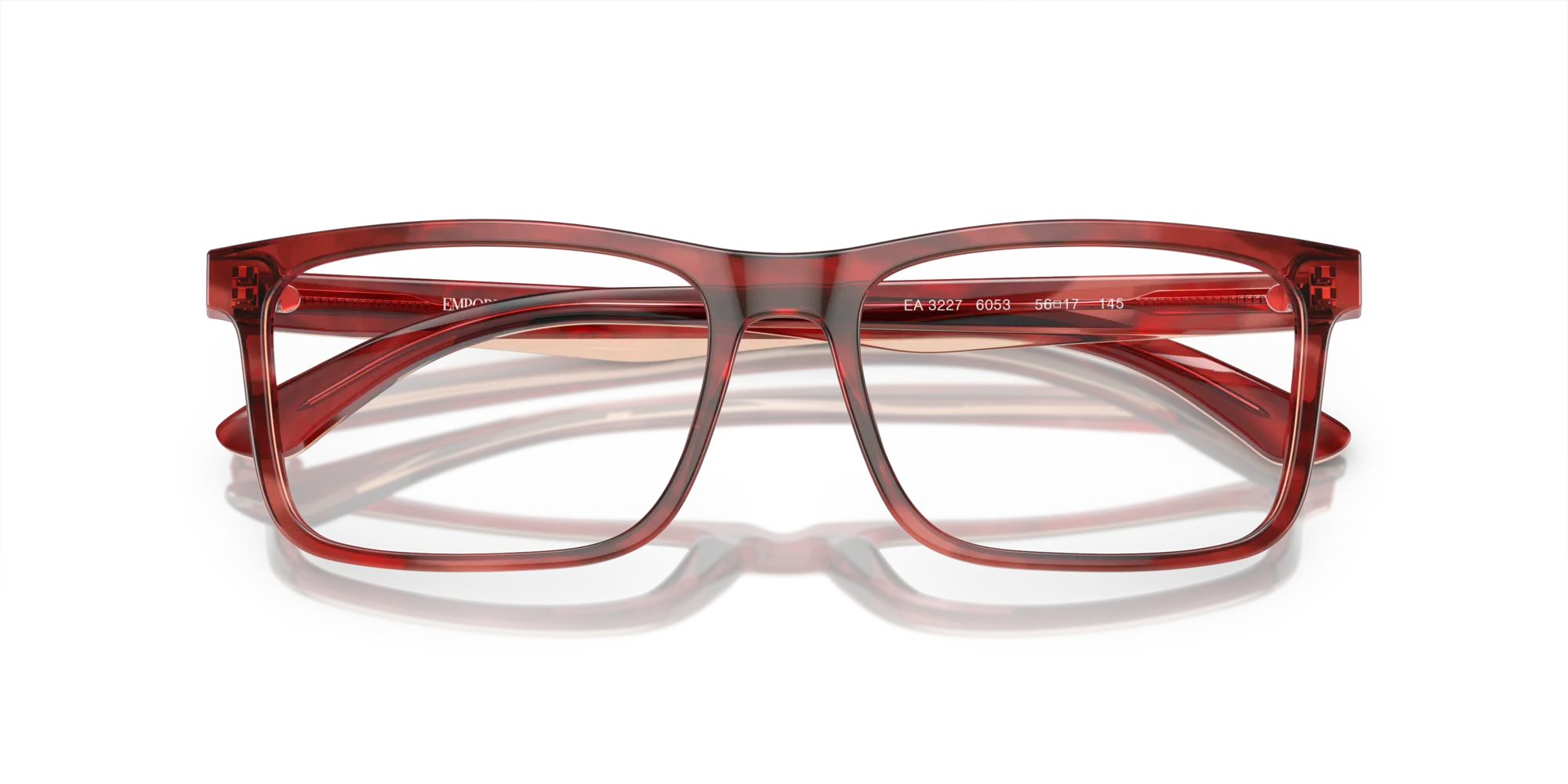 Emporio Armani EA3227 6053 Montature da vista Acetato Rosso Pillow Normale - immagine 2