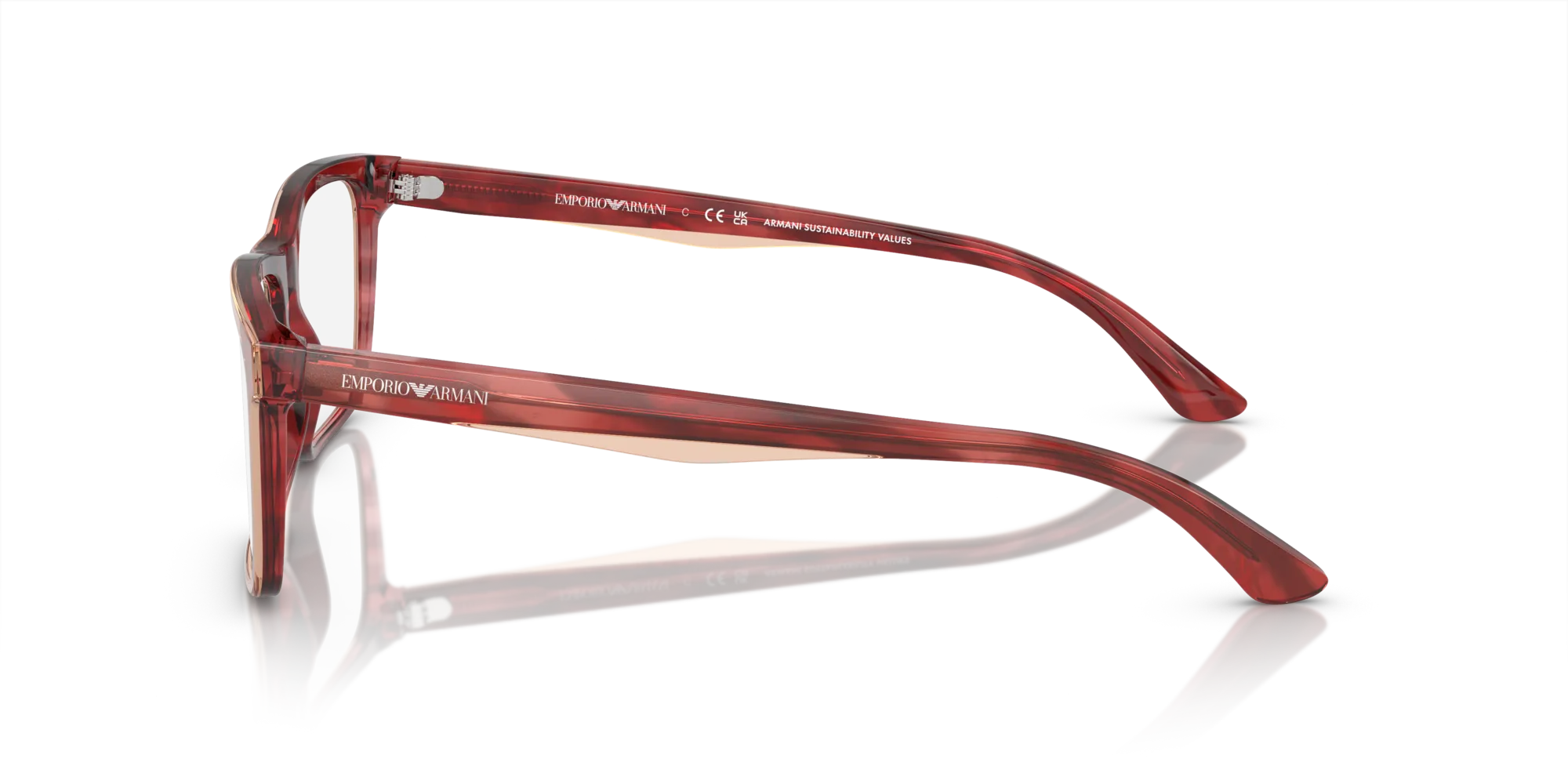 Emporio Armani EA3227 6053 Montature da vista Acetato Rosso Trasparente Pillow Normale - immagine 4