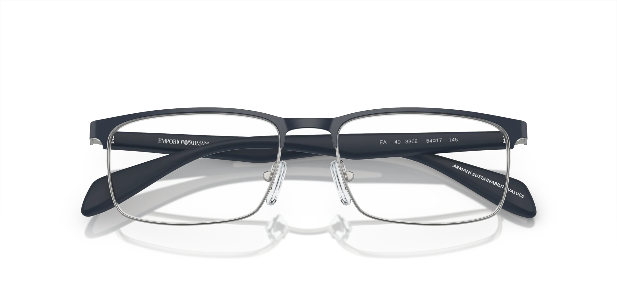 Emporio Armani EA1149 3368 Montature da vista Metallo Argento Trasparente Squadrata Normale - immagine 2
