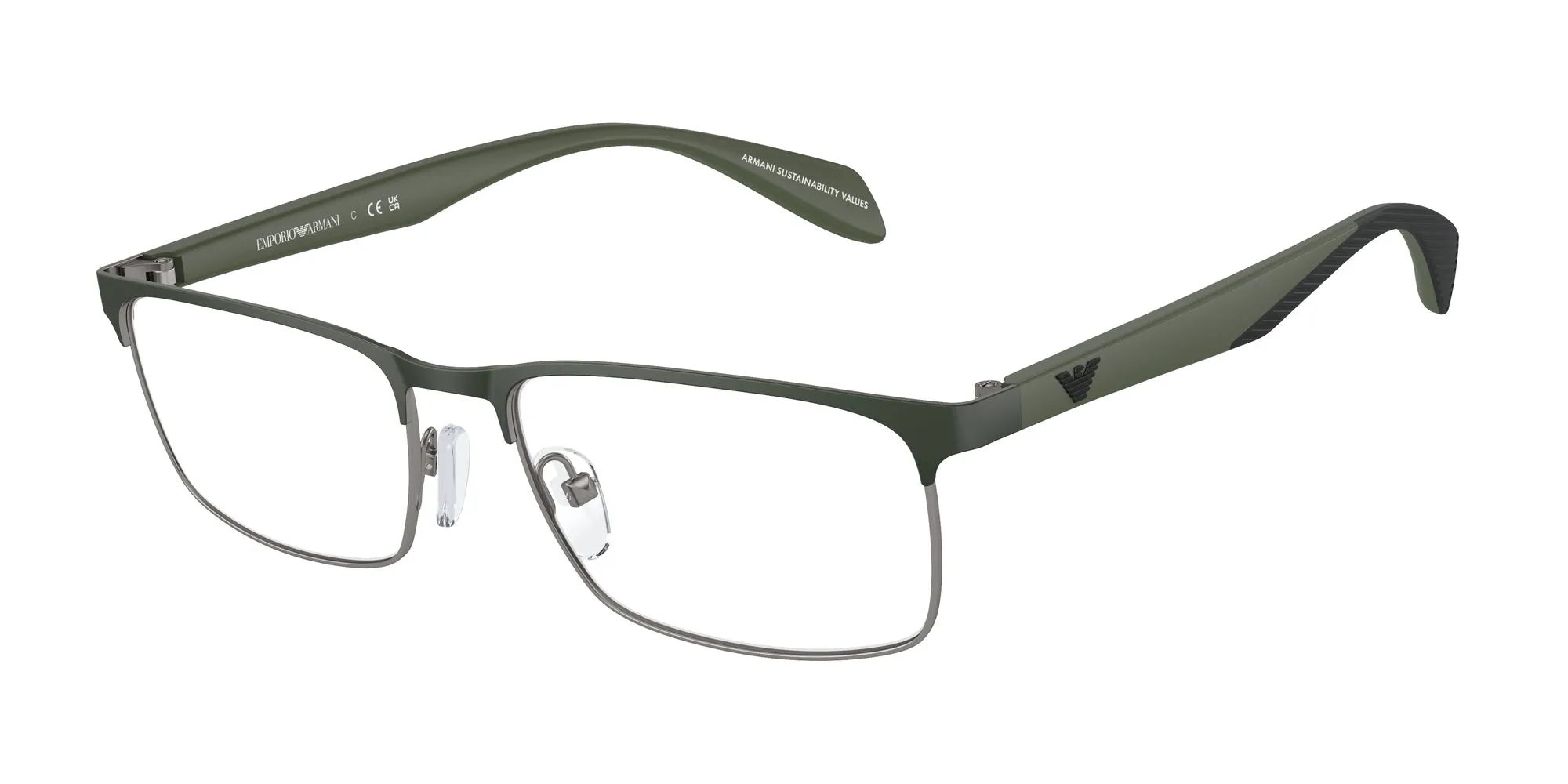 Emporio Armani EA1149 3367 Montature da vista Metallo Verde Squadrata Normale - immagine 1
