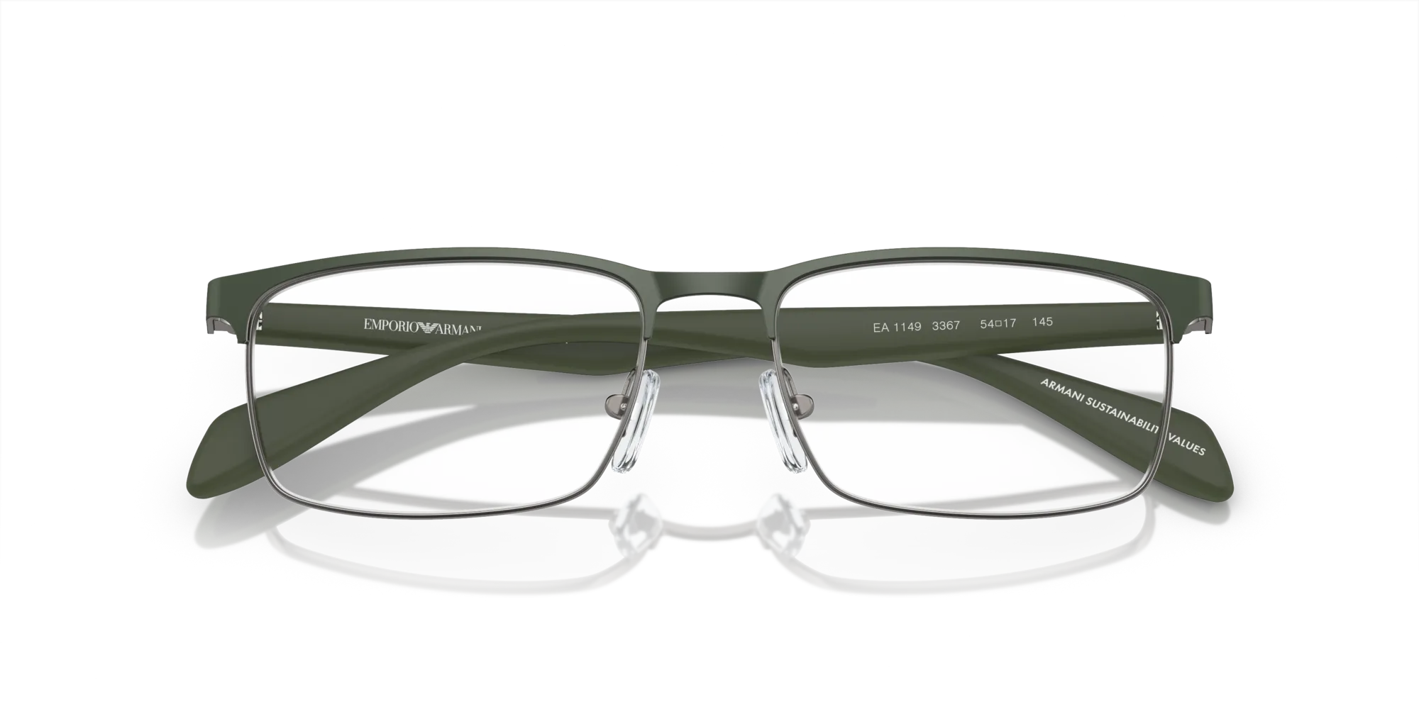 Emporio Armani EA1149 3367 Montature da vista Metallo Verde Squadrata Normale - immagine 2