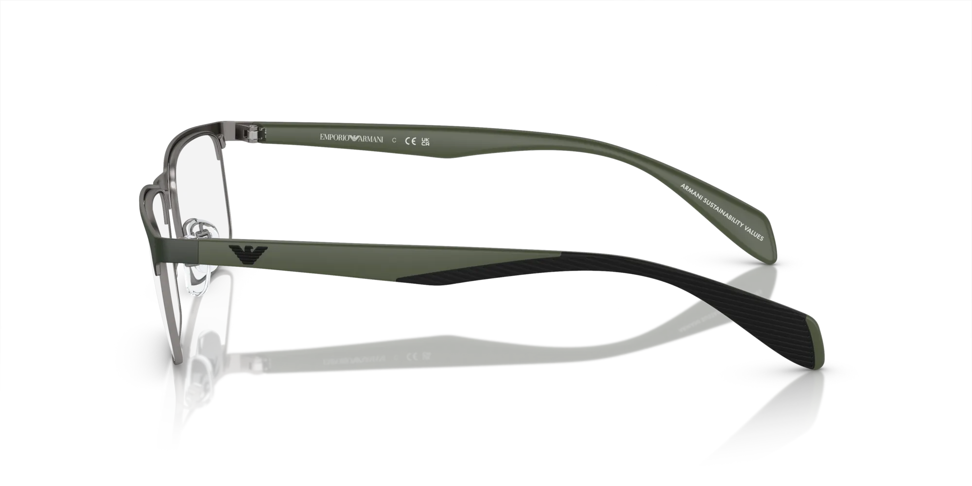 Emporio Armani EA1149 3367 Montature da vista Metallo Verde Squadrata Normale - immagine 4