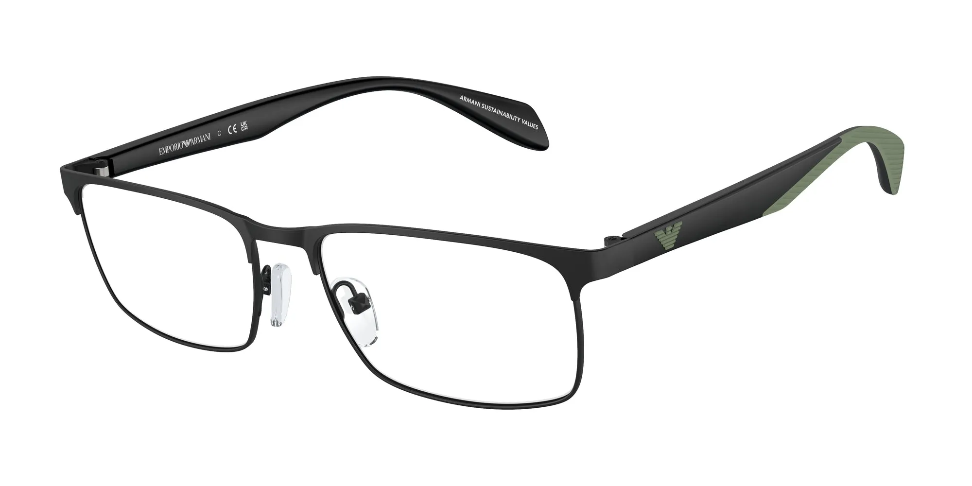 Emporio Armani EA1149 3001 Montature da vista Metallo Nero Squadrata Normale - immagine 1