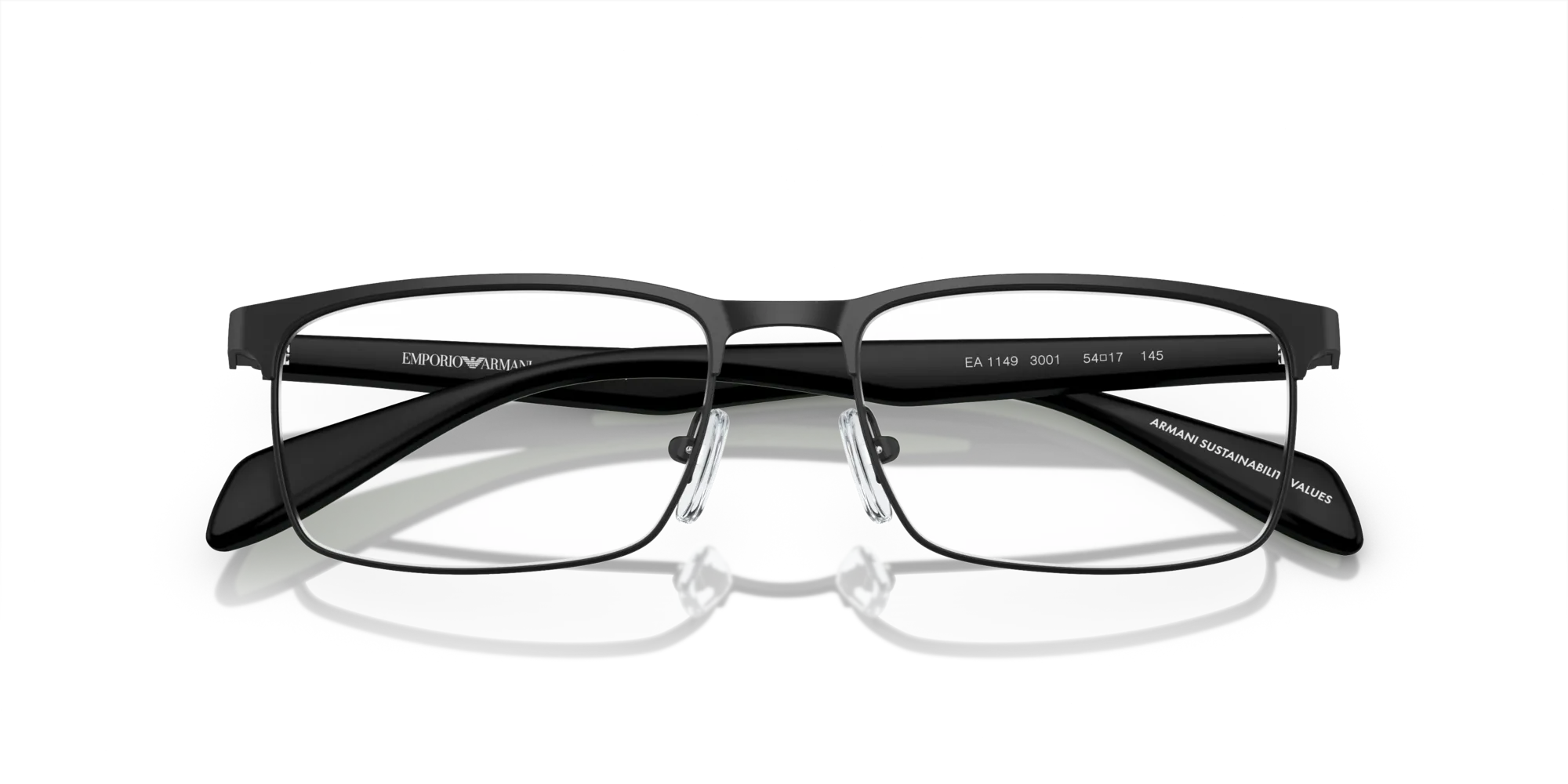 Emporio Armani EA1149 3001 Montature da vista Metallo Nero Squadrata Normale - immagine 2