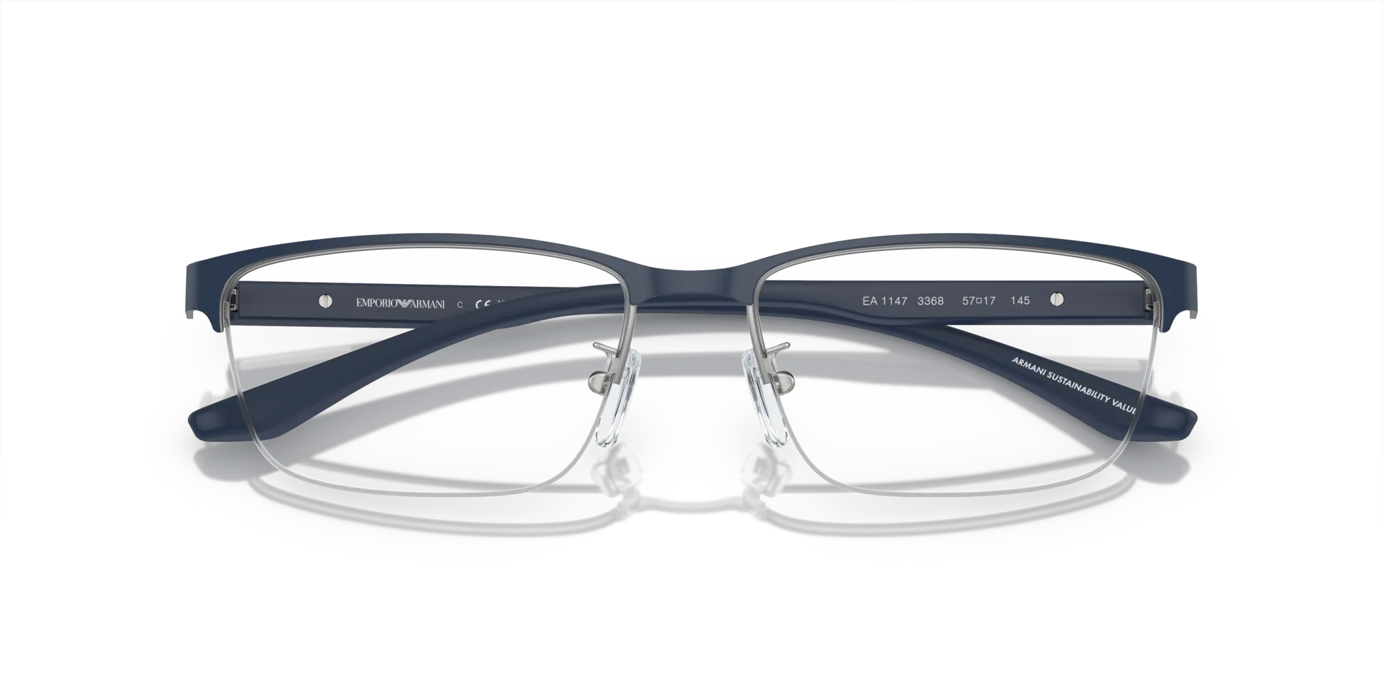 Emporio Armani EA1147 3368 Montature da vista Metallo Blu Pillow Normale - immagine 2