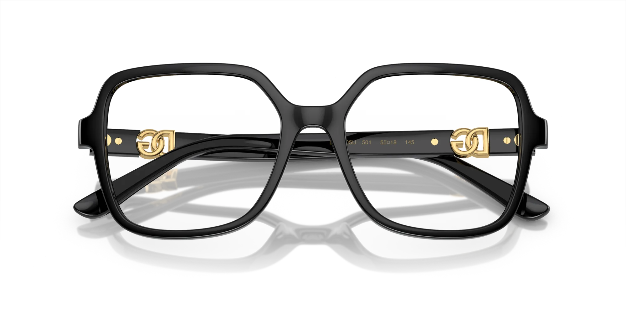 Dolce & Gabbana DG5105U 501 Montature da vista Iniettato Nero Squadrata Normale - immagine 2