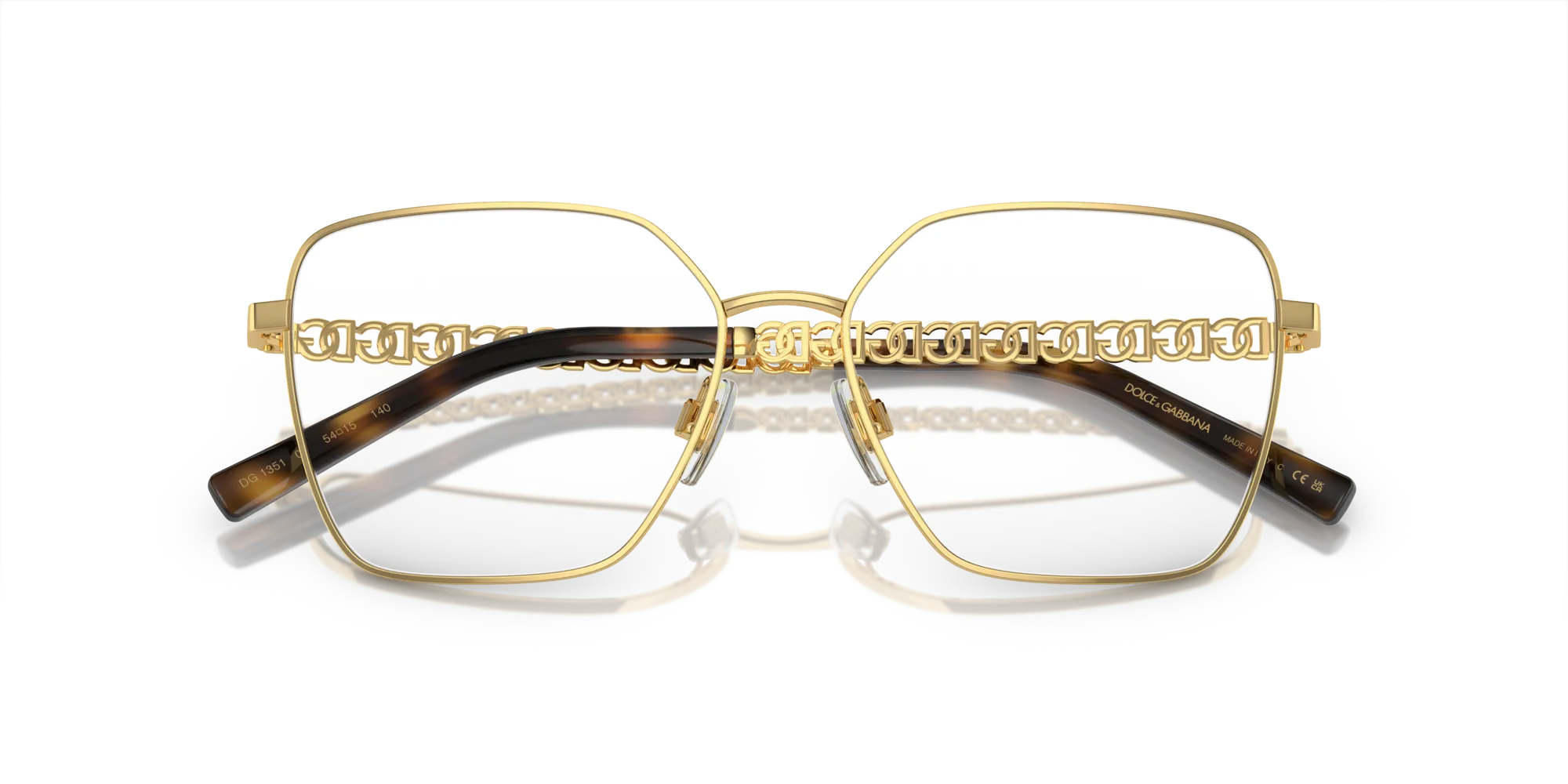 Dolce & Gabbana DG1351 02 Montature da vista Acciaio Oro Squadrata Normale - immagine 2