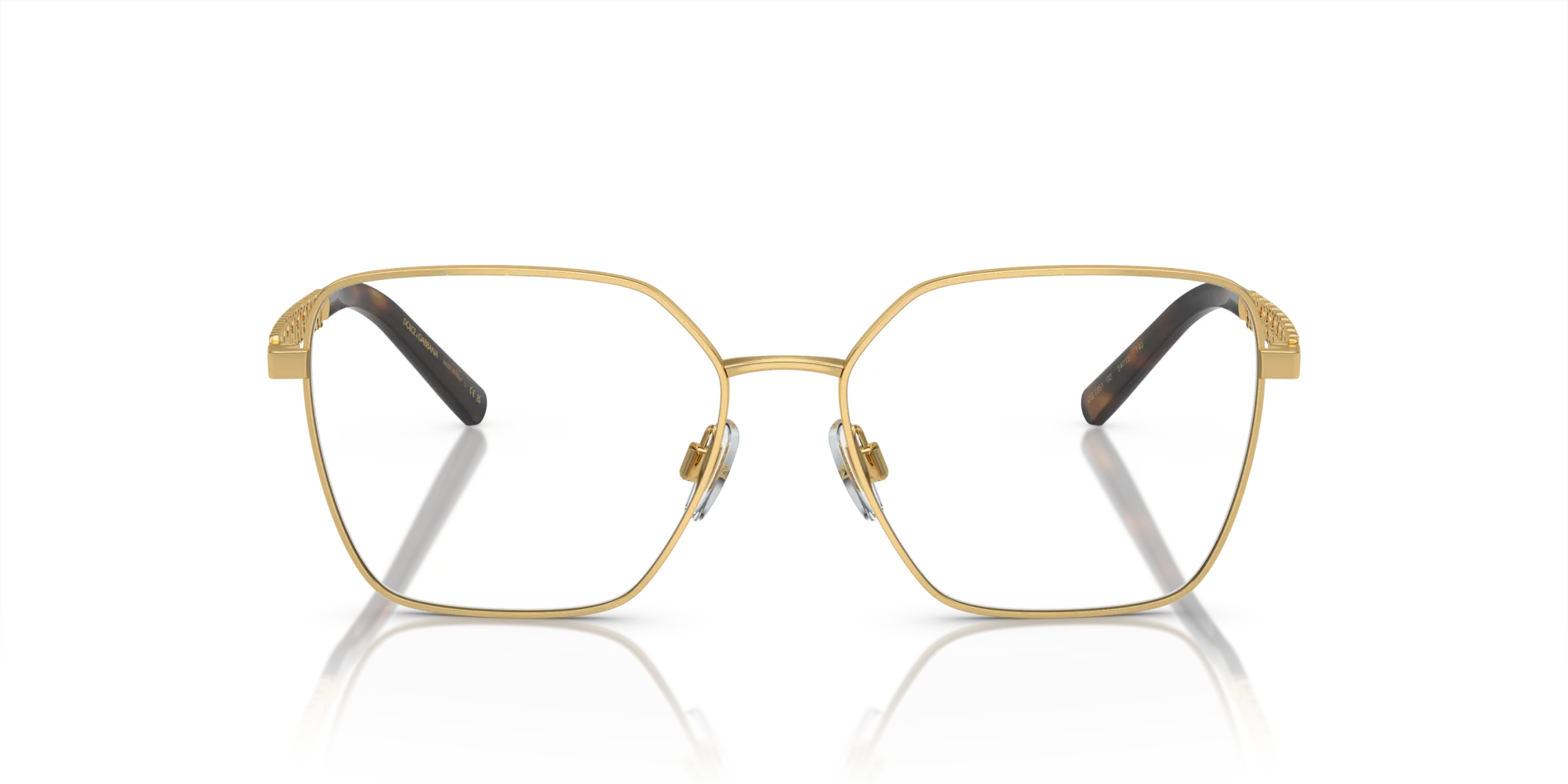 Dolce & Gabbana DG1351 02 Montature da vista Acciaio Oro Trasparente Squadrata Normale - immagine 3