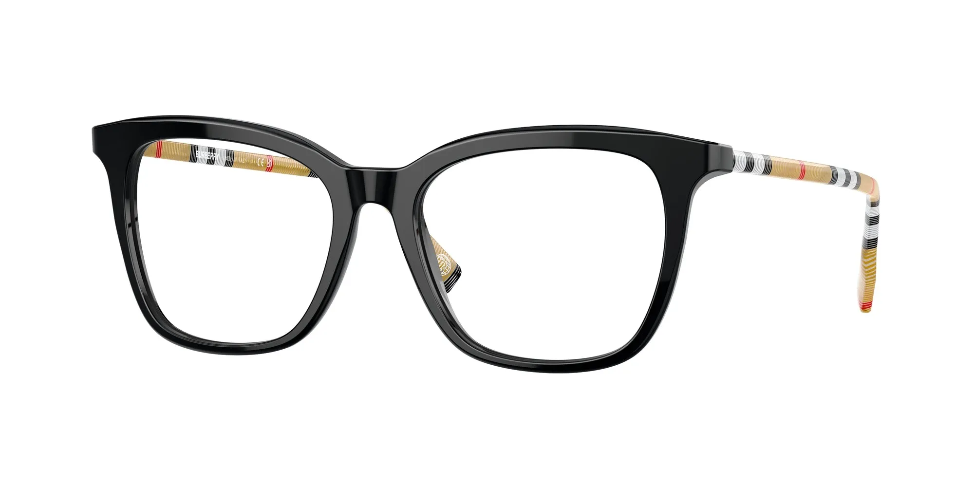 Burberry BE2390 3853 Montature da vista Acetato Nero Trasparente Squadrata Normale - immagine 1