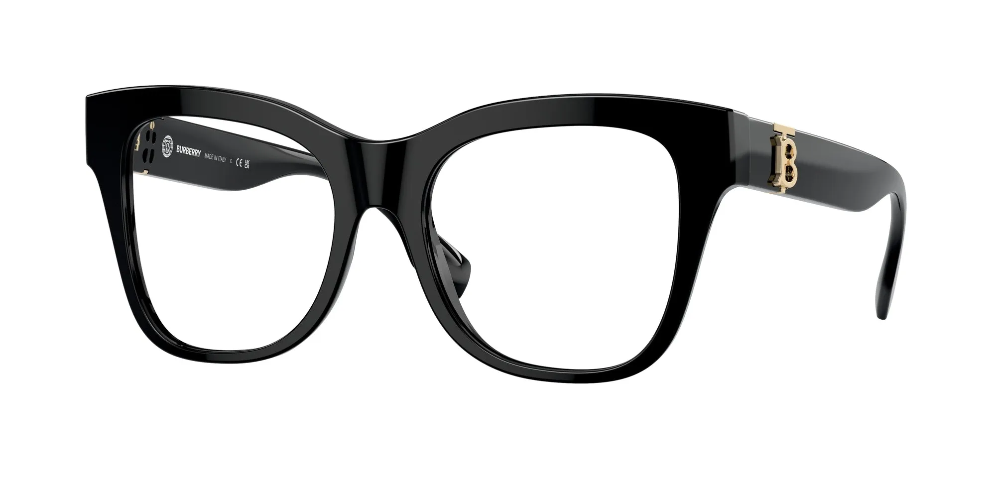 Burberry BE2388 3001 Montature da vista Acetato Nero Trasparente Squadrata Normale - immagine 1