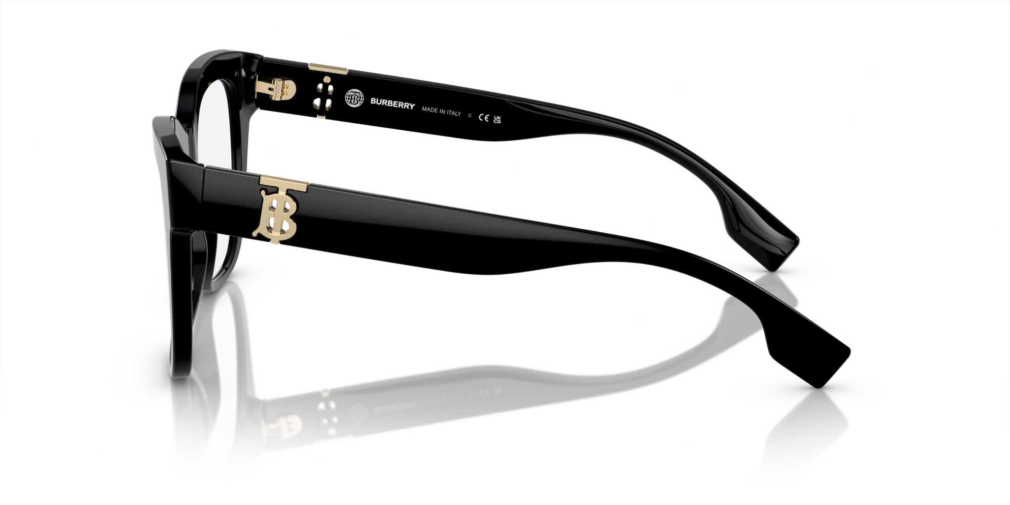 Burberry BE2388 3001 Montature da vista Acetato Nero Trasparente Squadrata Normale - immagine 4