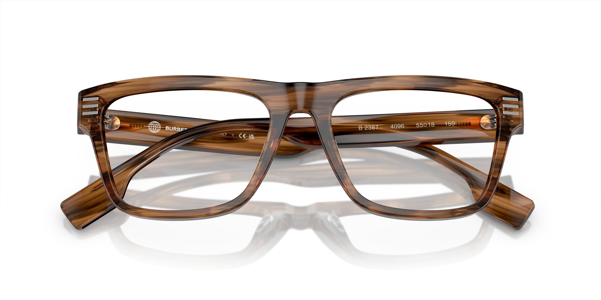 Burberry BE2387 4096 Montature da vista Acetato Marrone Squadrata Normale - immagine 2