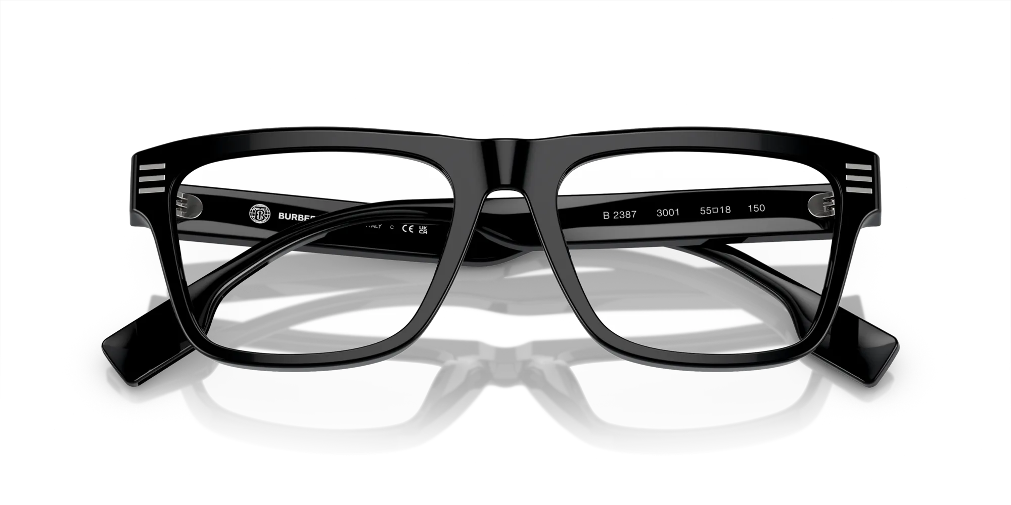 Burberry BE2387 3001 Montature da vista Acetato Nero Squadrata Normale - immagine 2