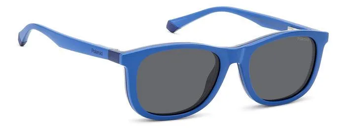 Polaroid Junior Polaroid PLD 8054/CS ZX9/M9 Occhiali da sole bambino Plastica Blu Grigio Squadrata Polarizzata - immagine 2