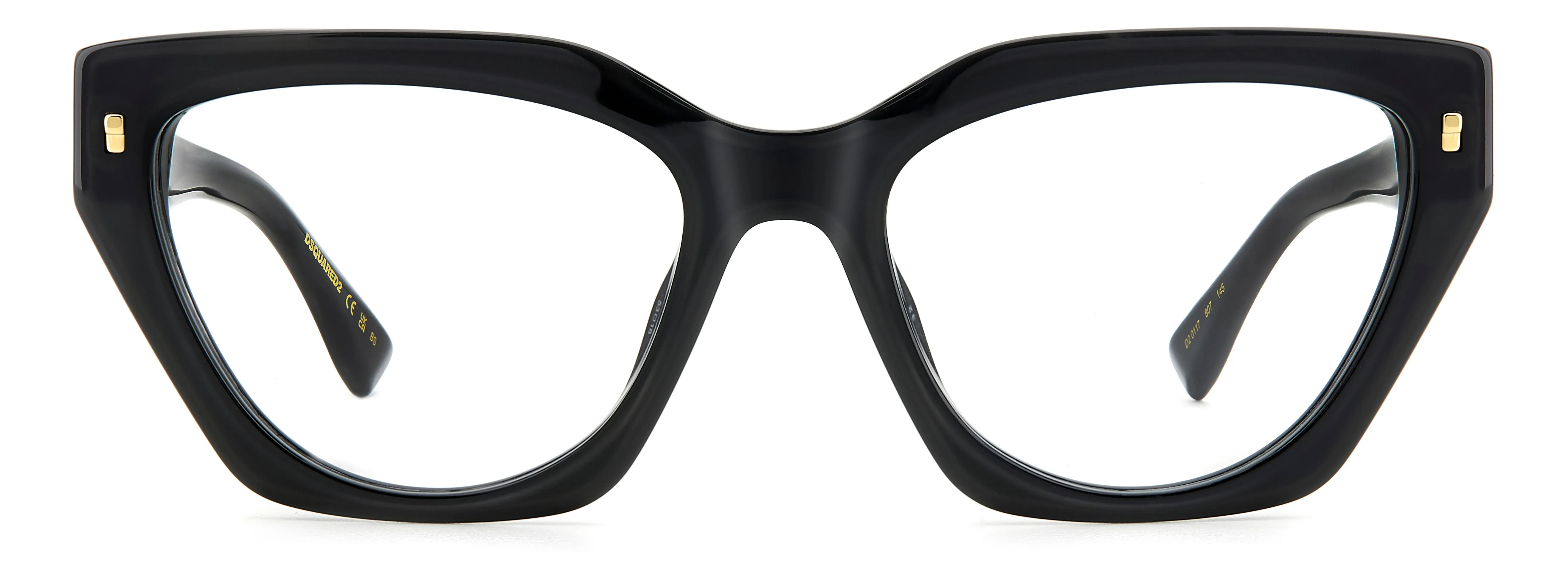 Dsquared2 D2 0117 807 Montature da vista Acetato Nero Cat Eye - immagine 2