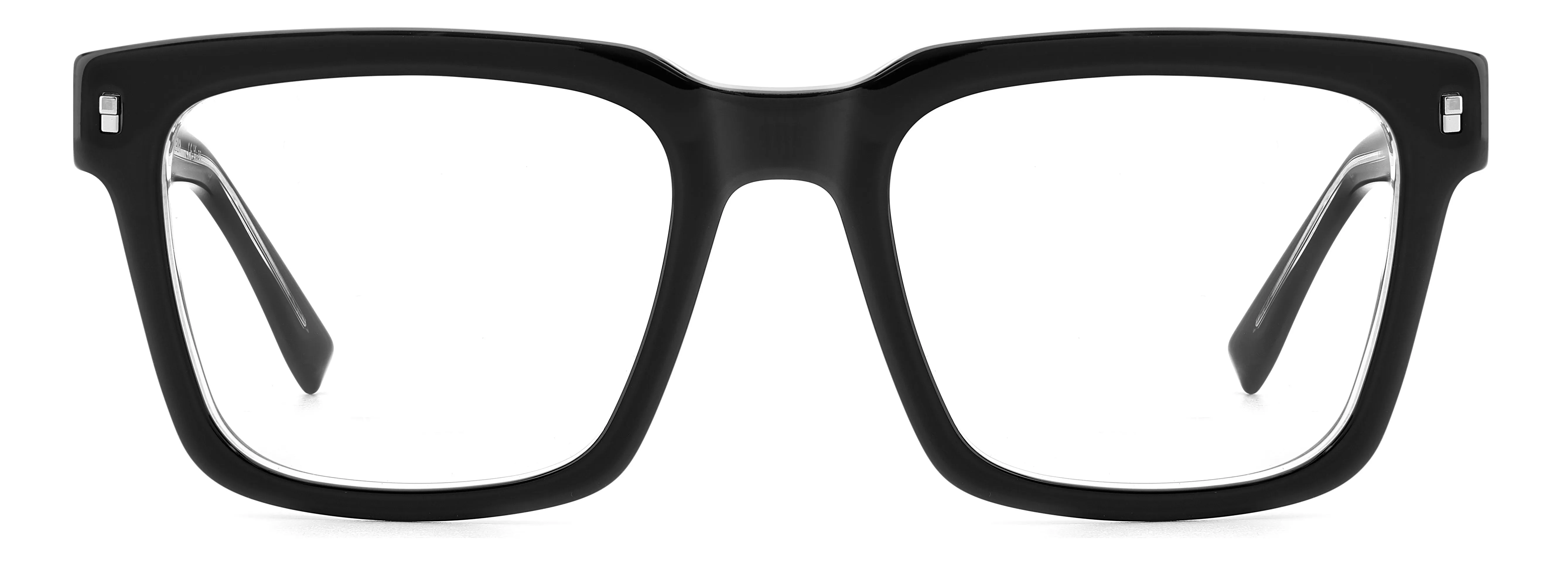 Dsquared2 ICON 0013 7C5 Montature da vista Acetato Cristallo/Nero Squadrata - immagine 2
