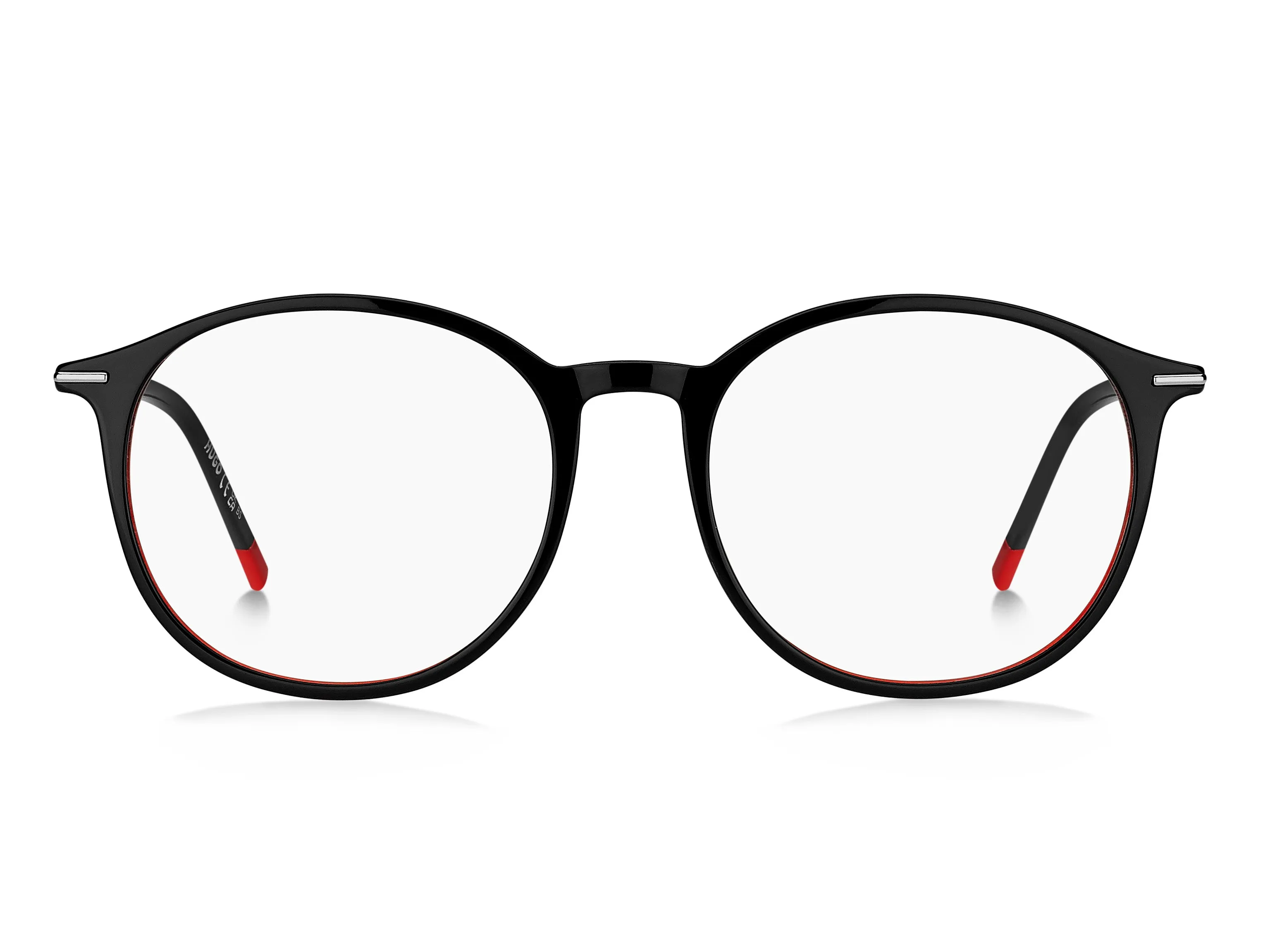 Hugo Boss HG 1277 OIT Montature da vista Acetato Nero/Rosso Rotonda - immagine 2