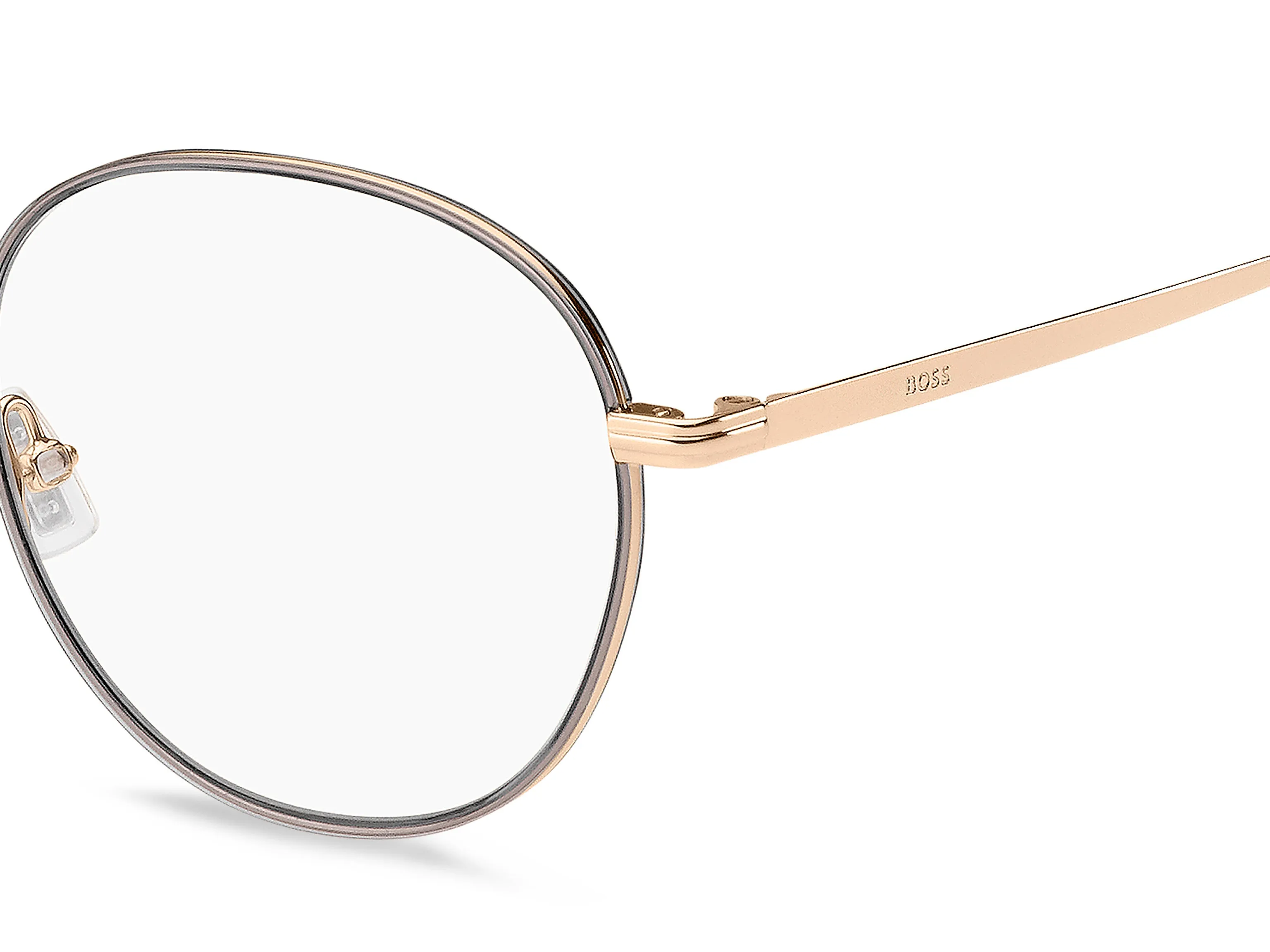 Hugo Boss BOSS 1594 2F7 Montature da vista Metallo Oro / Grigio Rotonda - immagine 3