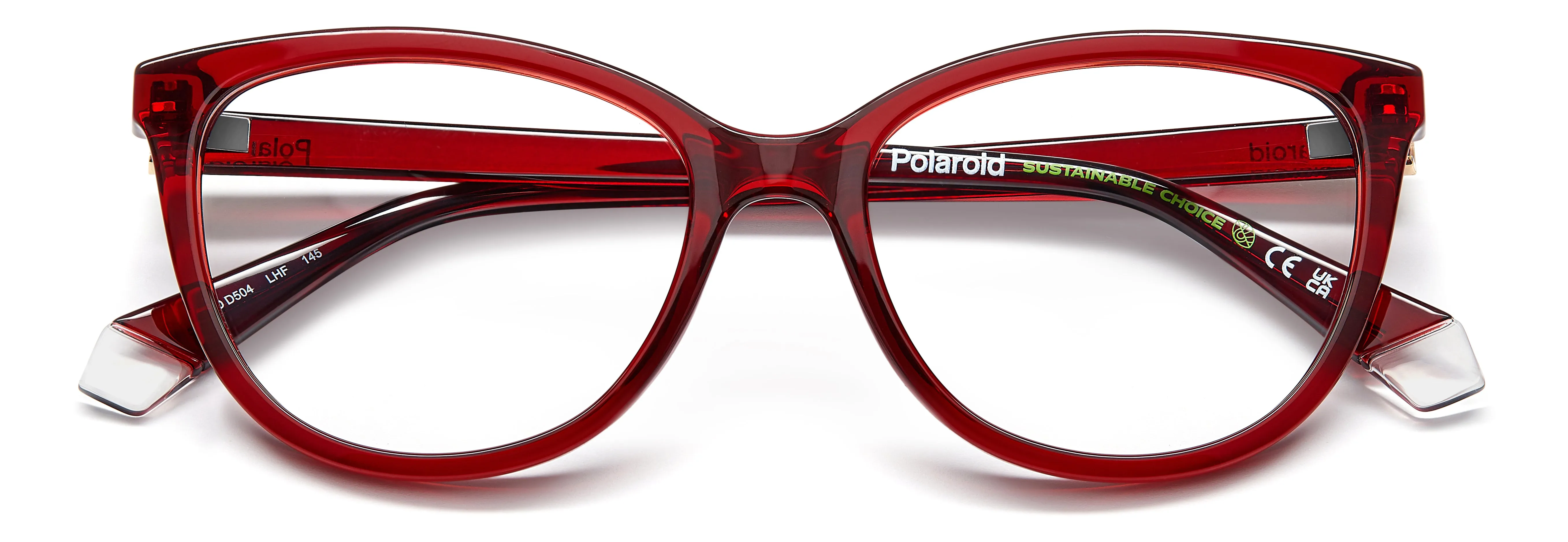 Polaroid PLD D504 LHF Montature da vista Plastica Borgogna Cat Eye - immagine 3