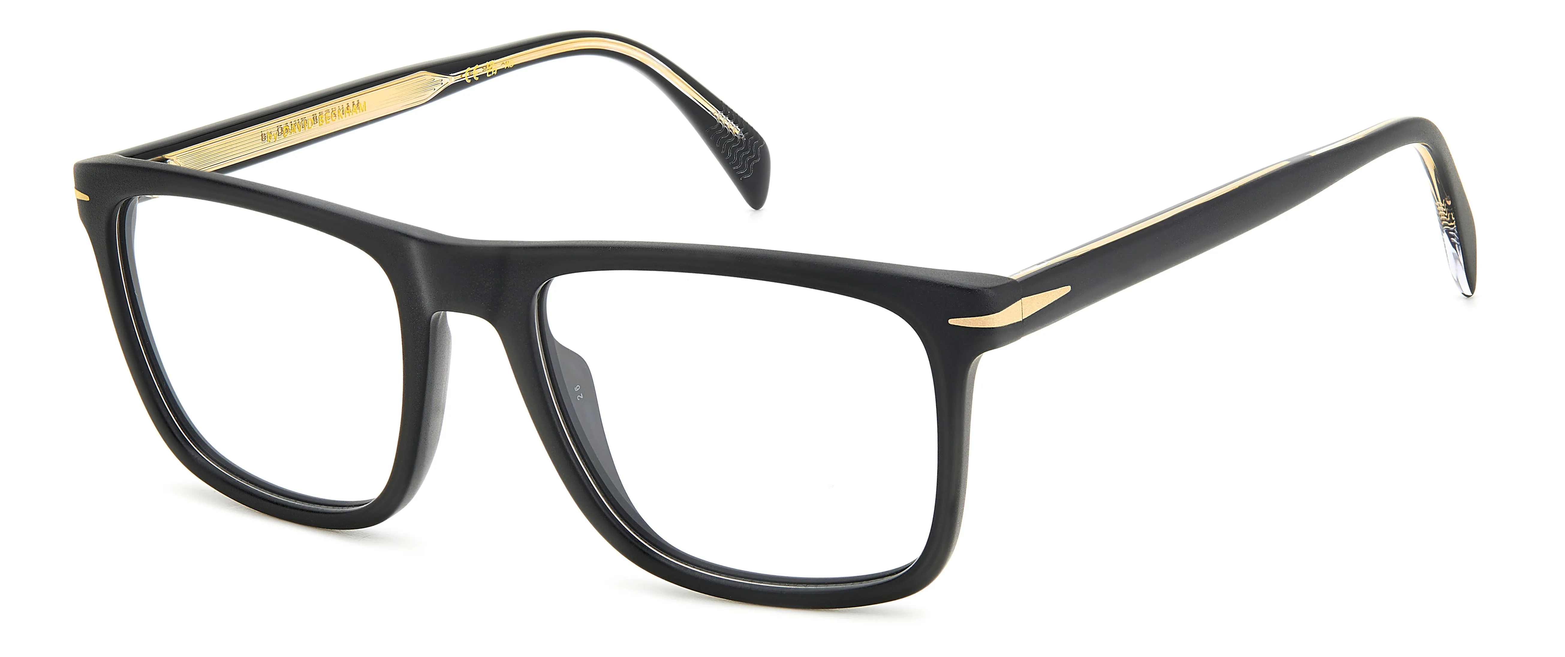 DAVID BECKHAM DB 7115 I46 Montature da vista Acetato Oro Nero Opaco Squadrata - immagine 1