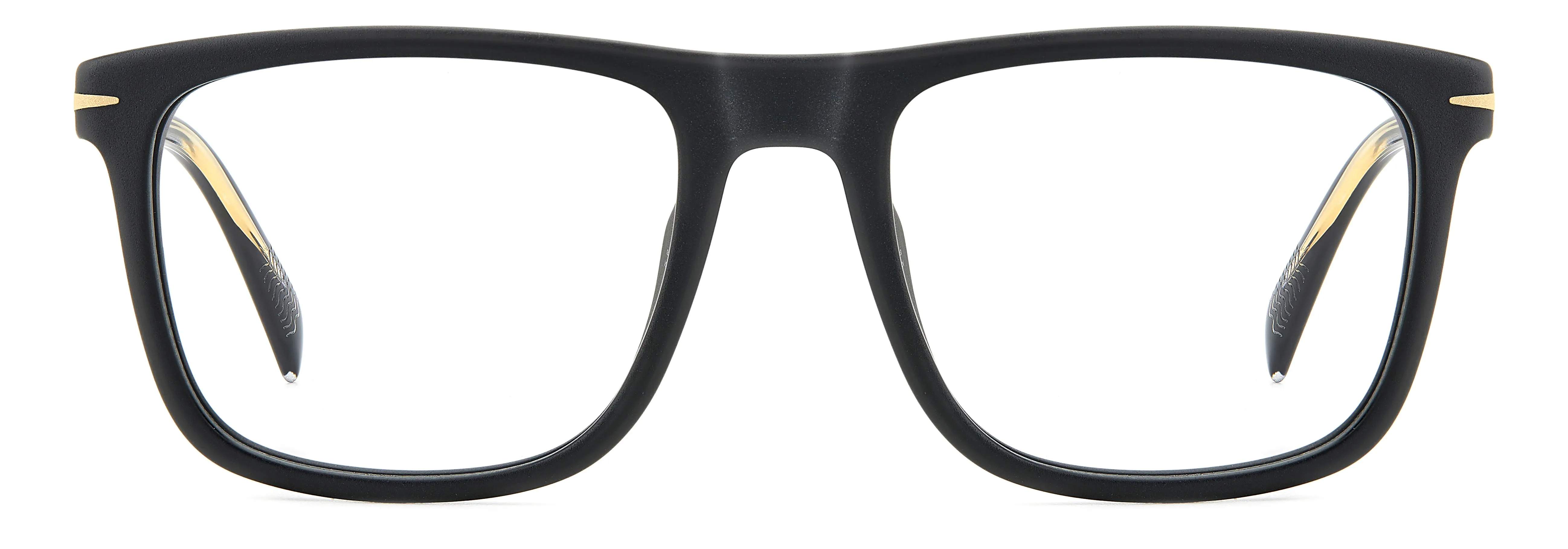 DAVID BECKHAM DB 7115 I46 Montature da vista Acetato Oro Nero Opaco Squadrata - immagine 2