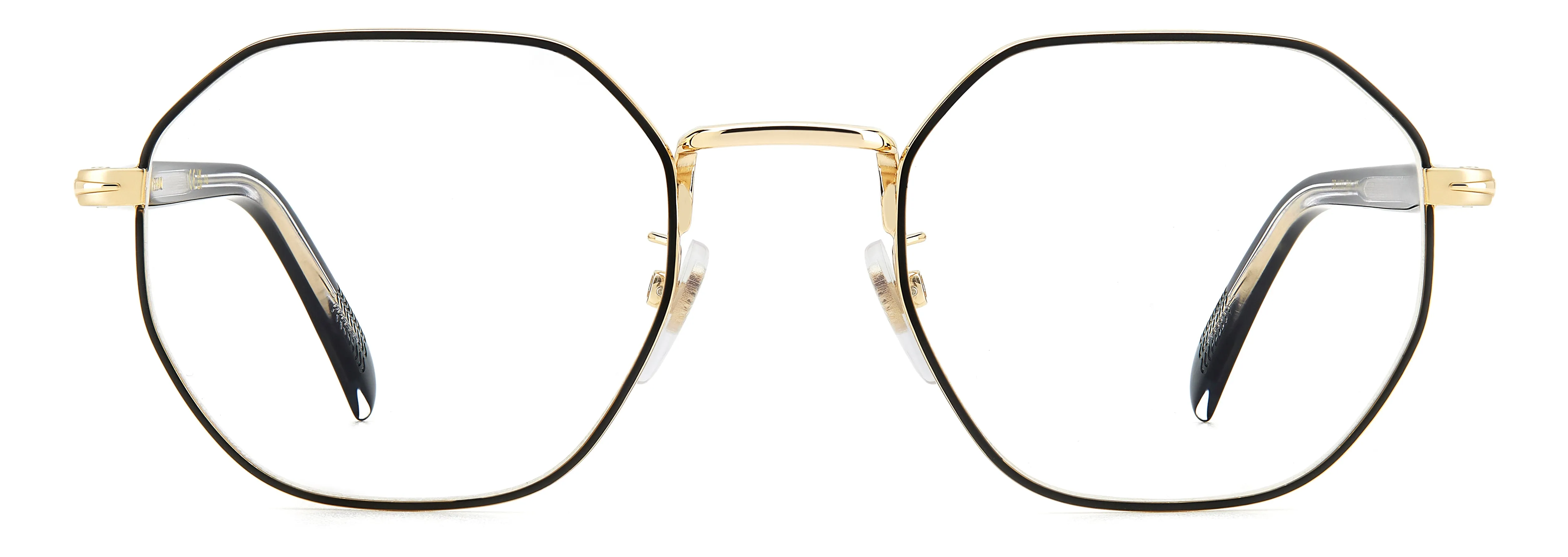 DAVID BECKHAM DB 1133 RHL Montature da vista Metallo Oro / Nero Geometrica - immagine 2