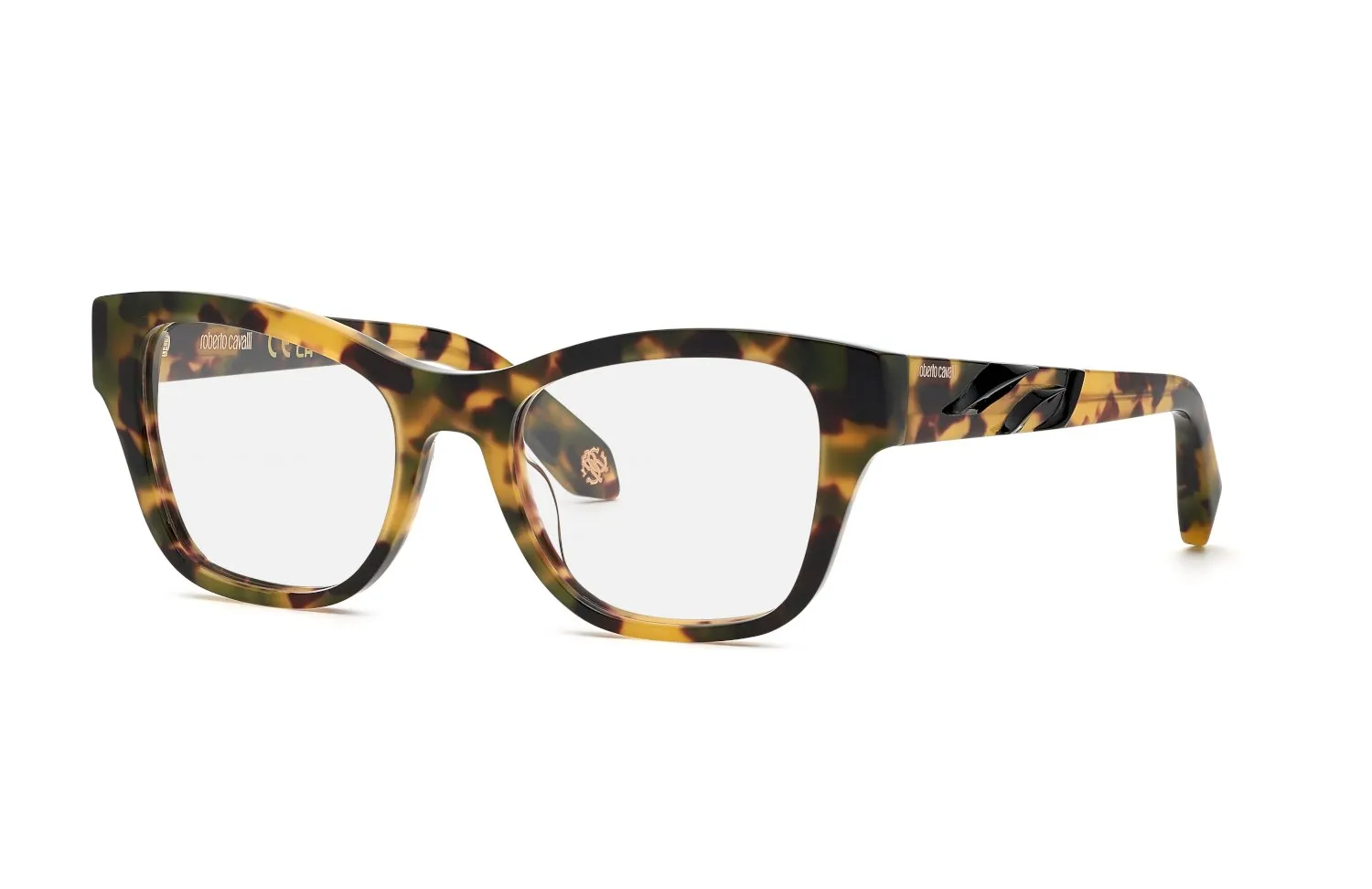 Roberto Cavalli VRC025M 0AGG Montature da vista Acetato Havana Squadrata - immagine 1