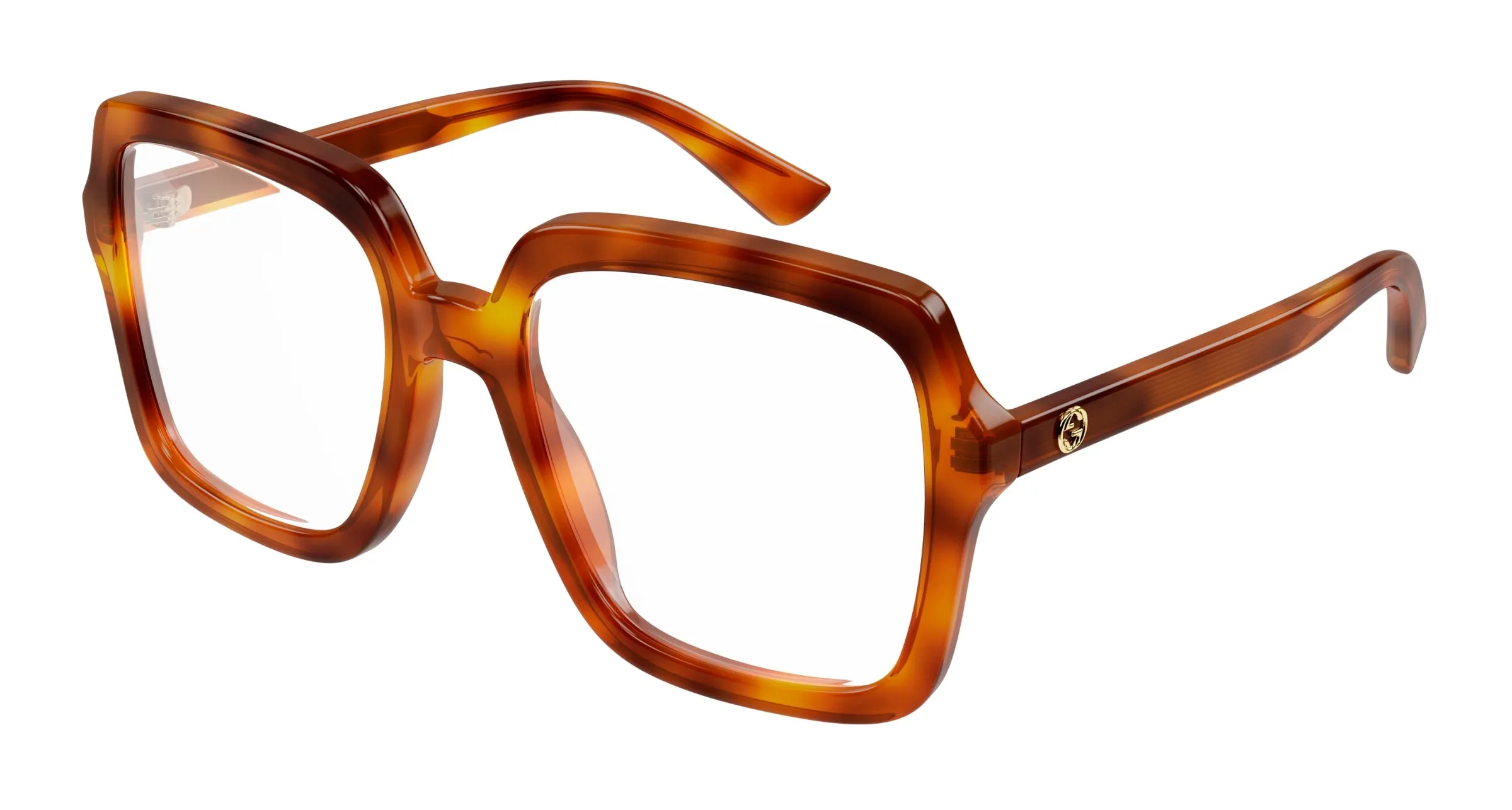 Gucci GG1318O 002 Montature da vista Acetato Havana Squadrata - immagine 1