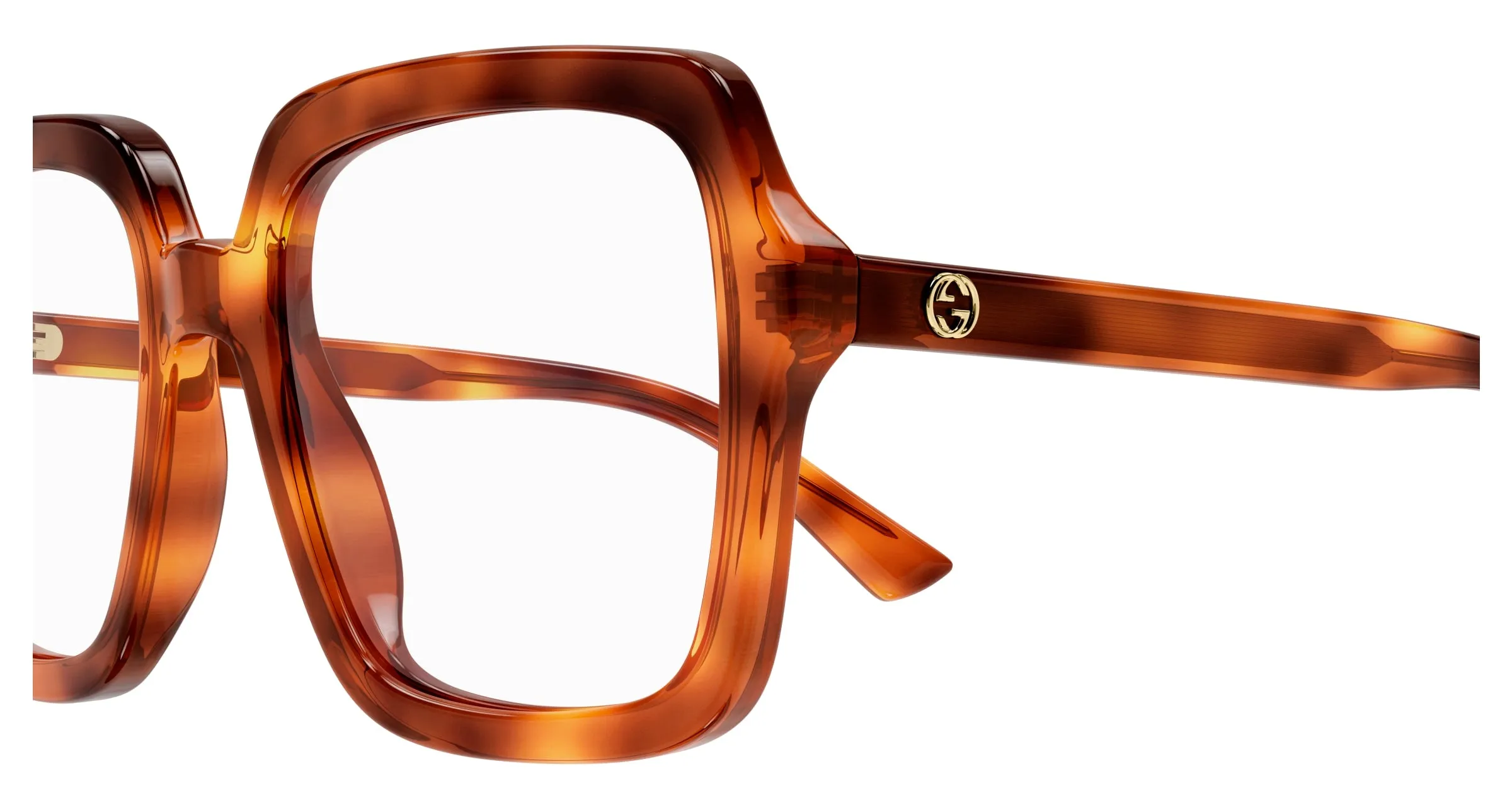 Gucci GG1318O 002 Montature da vista Acetato Havana Squadrata - immagine 3