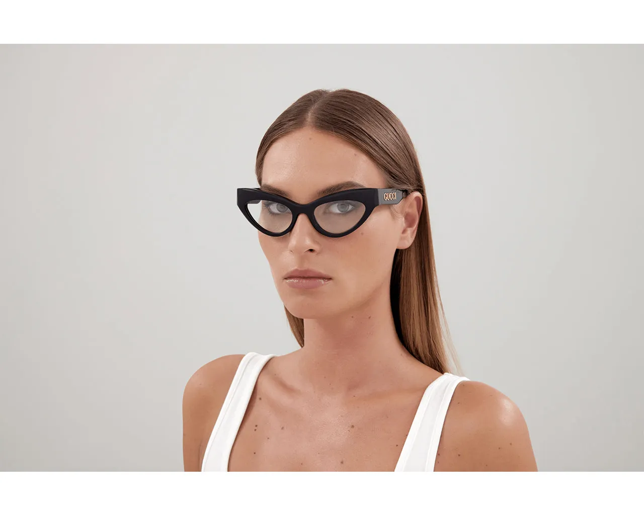 Gucci Donna GG1295O 001 Montature da vista Acetato Nero Cat Eye - immagine 4